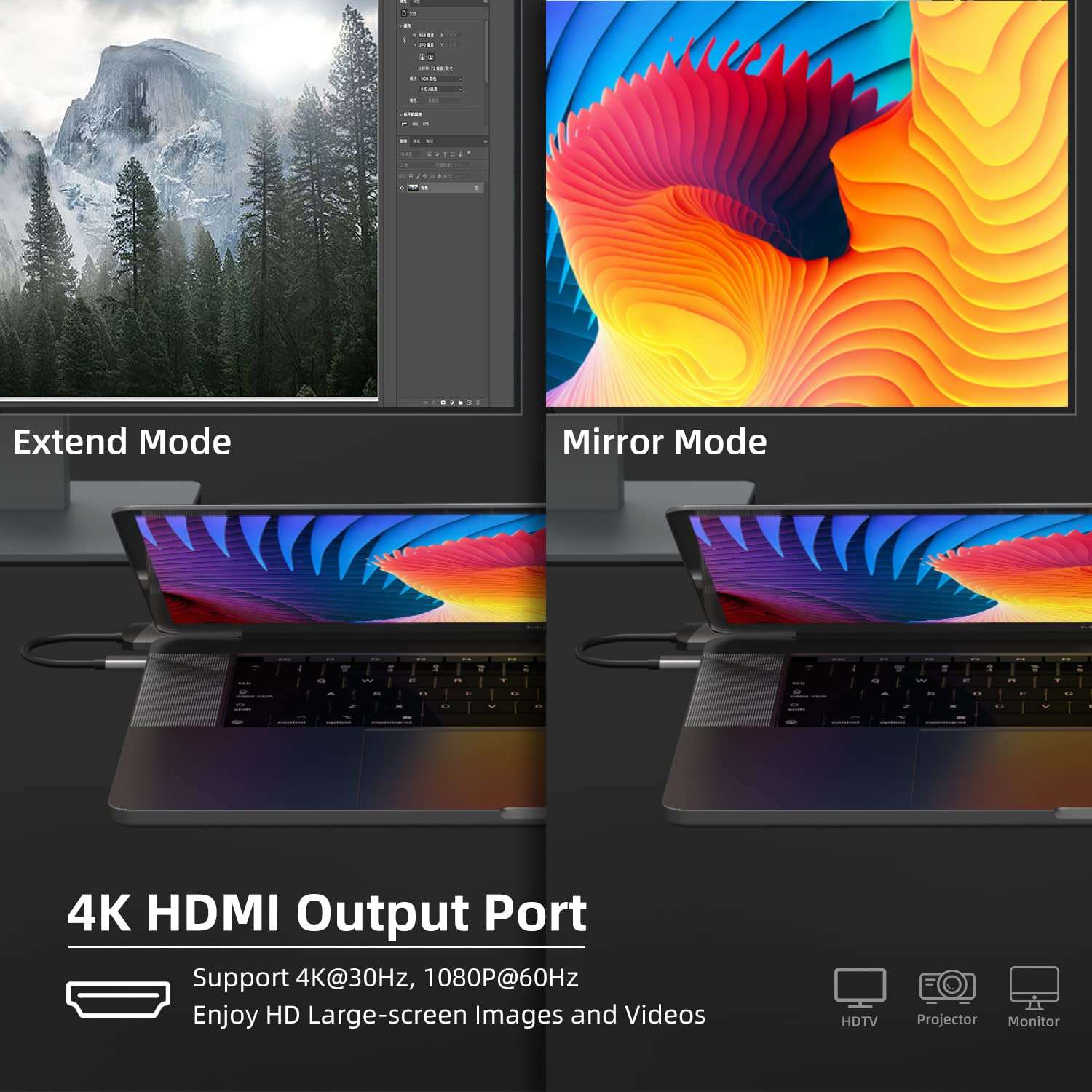 USB C Hub 6-in-1 Multiport Adapter Dongle and Ear Pads Replacement fit Bose QuietComfort QC35/QC35 II 4