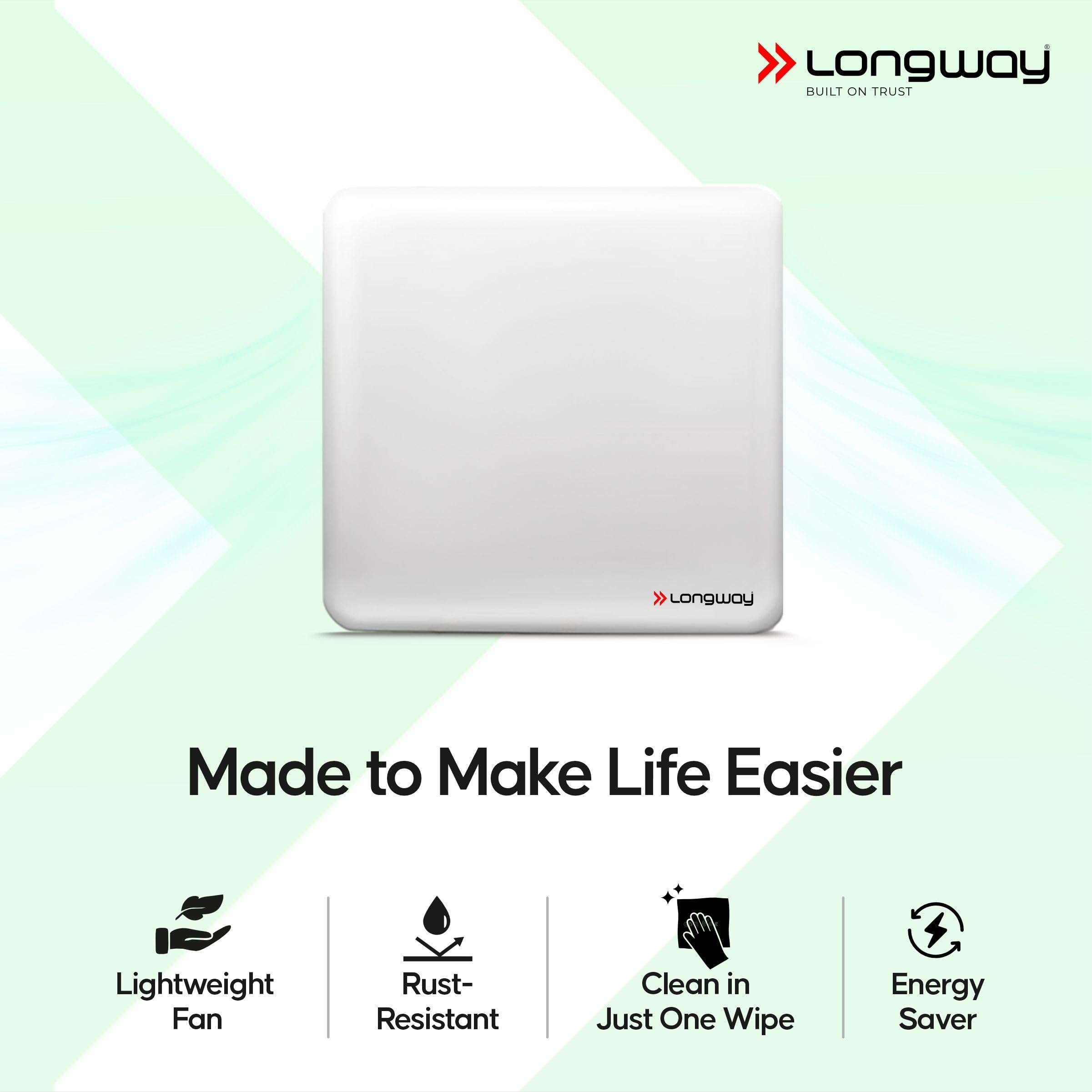 LONGWAY FreshX 6 Inch 150 mm Energy Efficient Exhaust Fan | High Speed Powerful Motor | Noiseless Operation | Rust Proof | Suitable for Bathroom, Kitchen, Office (White) 5