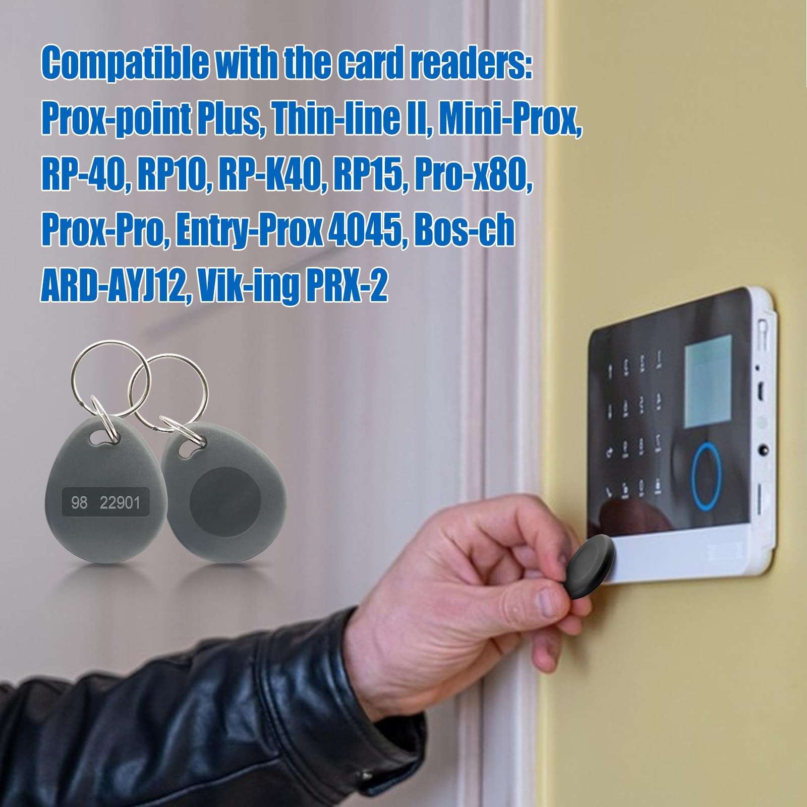 50PCS 26 bit Prox Keyfobs Proximity Fob Frequency 125KHZ H-ID Compatible with Prox Key ISOProx 1326 1346 1386 H10301 Card Reader,Isoprox Contactless Keyfobs for Majority of Access Control Systems,Grey 4