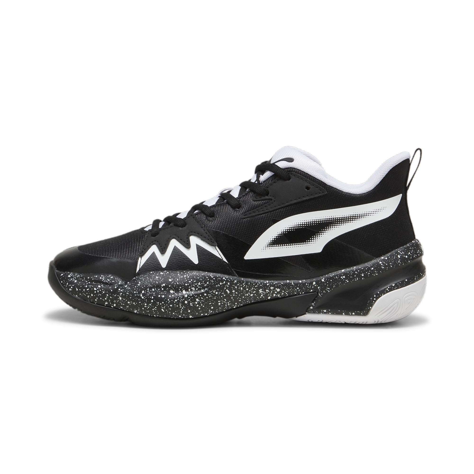 PUMA Men's Genetics Basketball Shoes, Black-White, 13