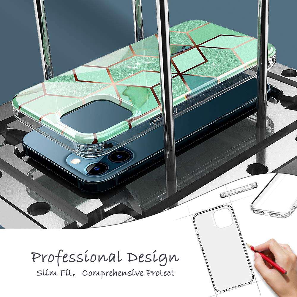 ANNSD for iPhone 12 Pro Max Case,Plastics and Simple TPU Shock Absorption Rubber Series Full Body Protective Anti-Shock Cover for iPhone 12 Pro Max Case(6.7 inches)(Marble-01) 5