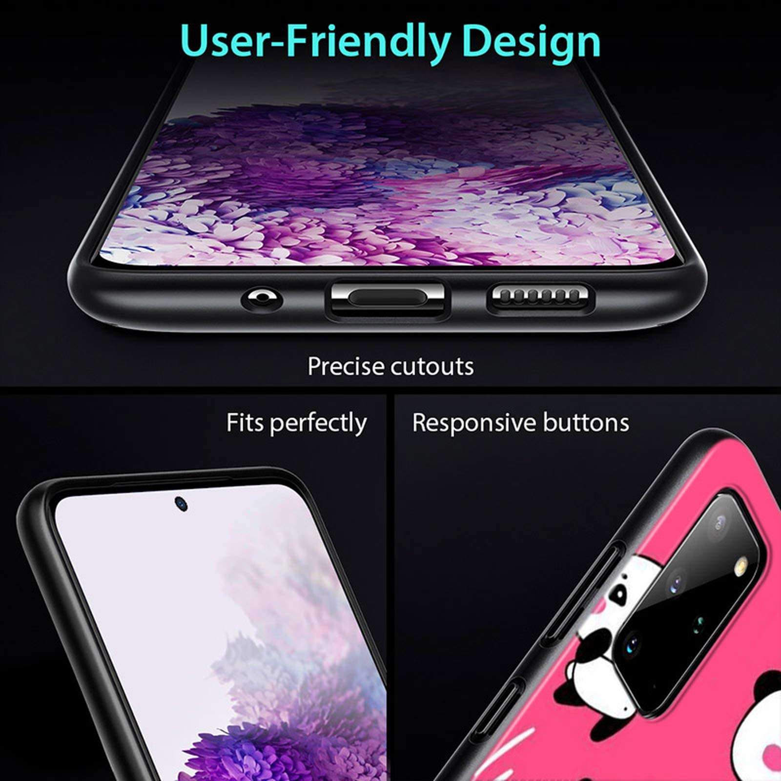 Cute Cartoon Panda for Samsung Galaxy S21 S20 FE Ultra S10 S10E Lite 5G S9 S8 S7 S6 Edge Plus Phone Case-Style 11-Samsung S20 FE 6