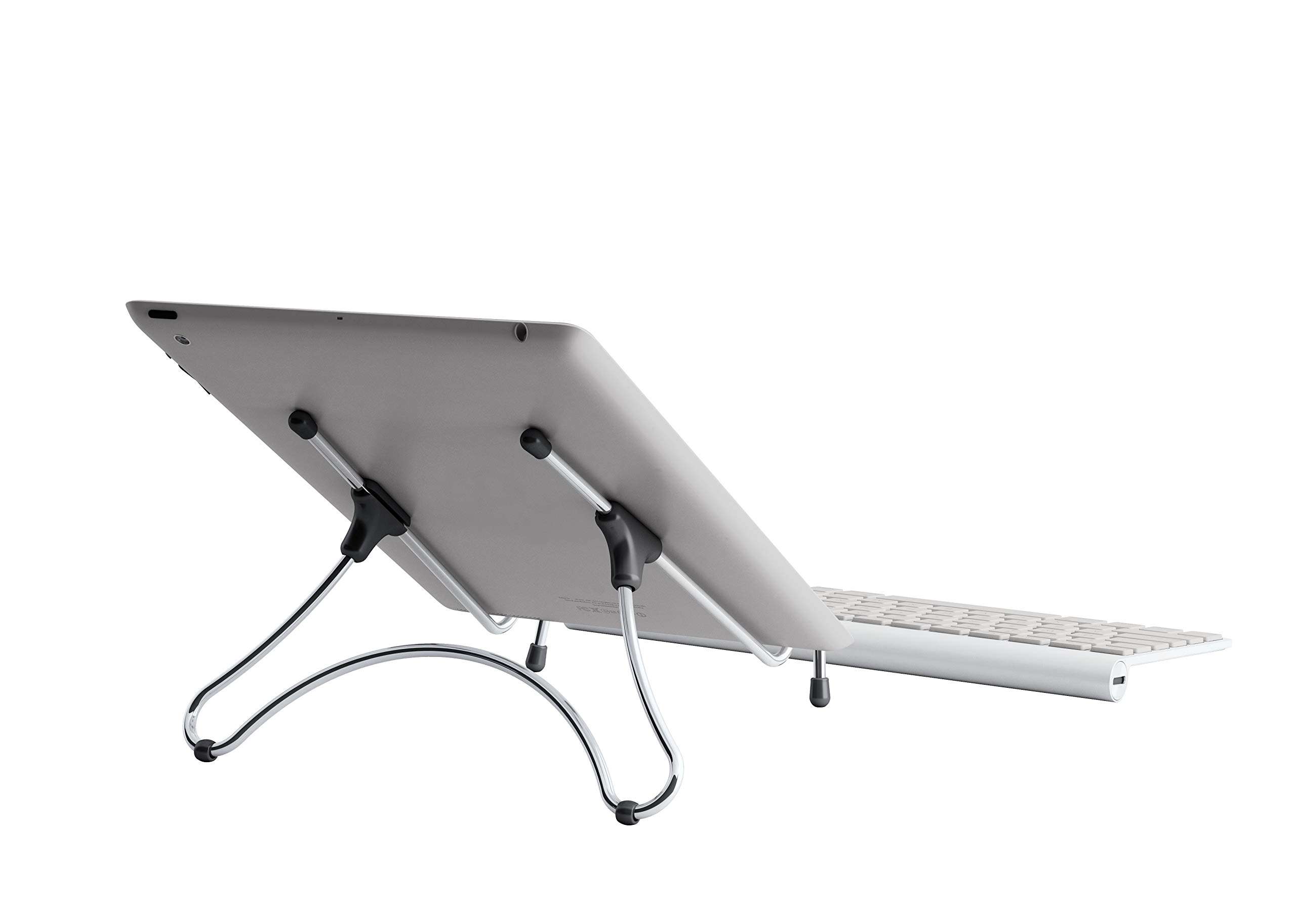 Octoo Universal Folding Laptop Stand Compatible w/Apple MacBook Pro & Air - Lightweight Adjustable Notebook Riser for Long-Lasting Ergonomic Comfort, Chrome 4