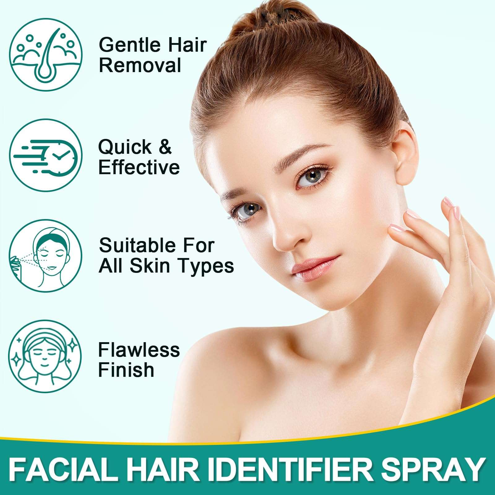 Hair Identifier Spray for Face Shaving, Skin Body Hair Identifying Spray for Face Dermaplaning, Used to remove excess hair from the skin, suitable for all skin types 5