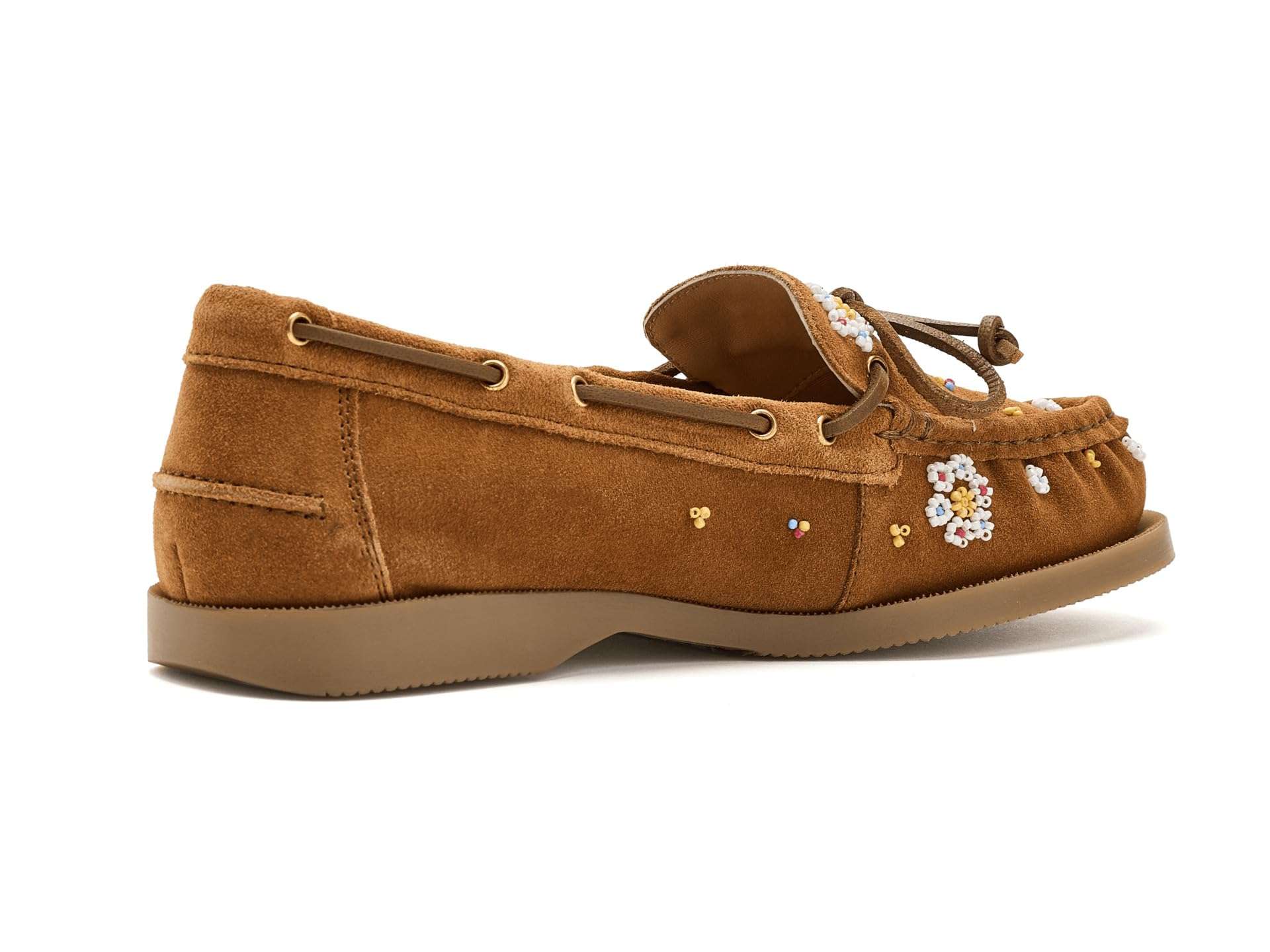 Free People, Womens, Sandy Seed Bead Boat Shoes, Vachetta Voyage Suee, 6.5, Medium 4