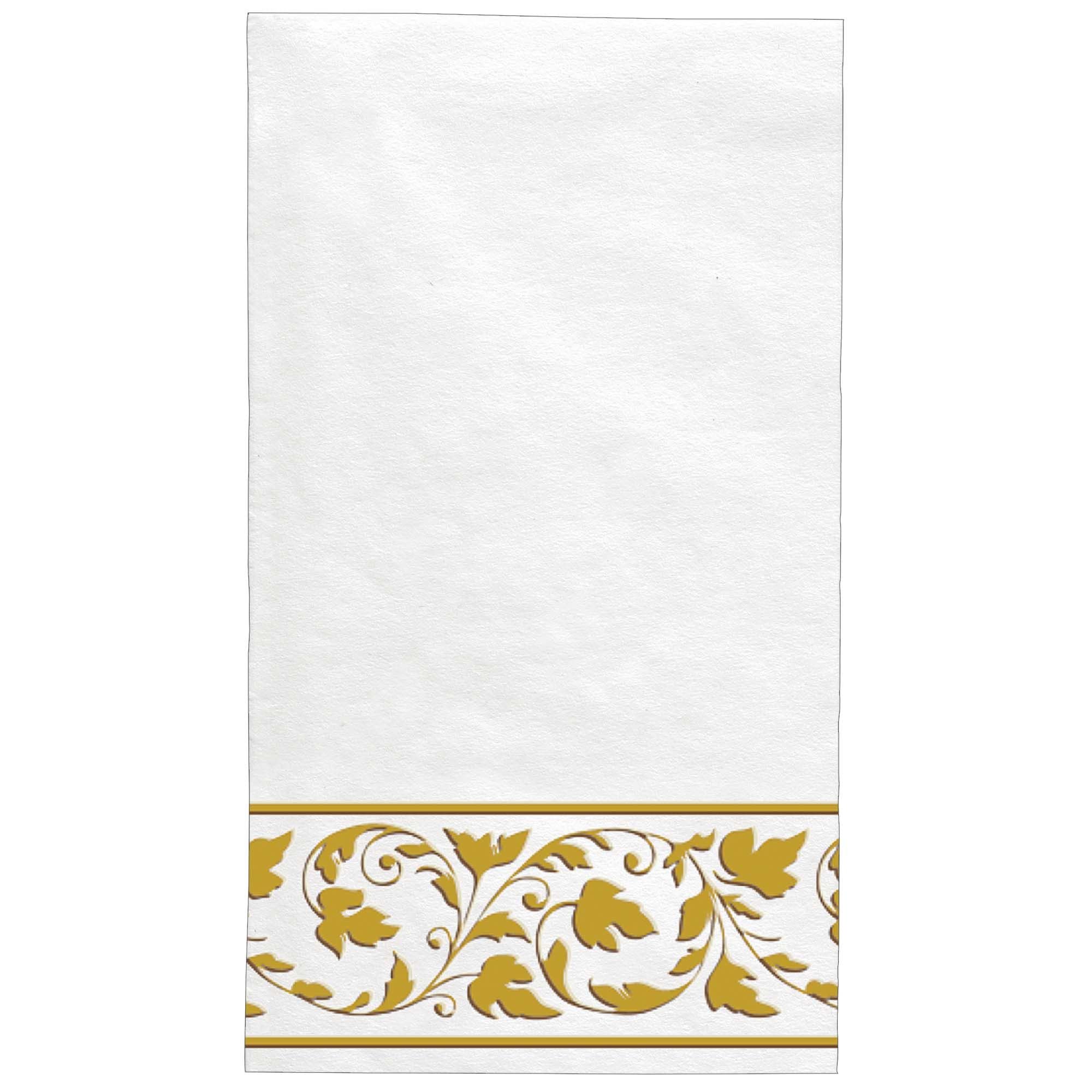 Premium White with Gold Leaf Accent Guest Towels, 8" x 4" (24-Pack) - Ultra-Soft & Elegant Napkins, Perfect for Special Occasions and Gatherings 3