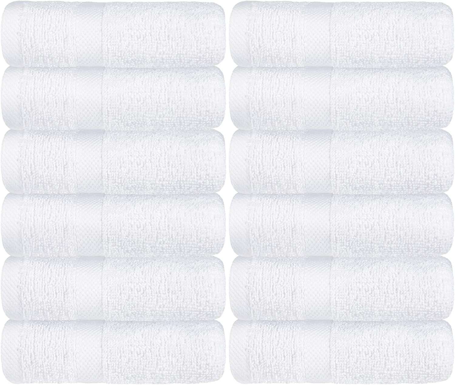 ANTONIA Towels White Salon Towels, Pack of 12 (Not Bleach Proof, 16 x 27 Inches) Highly Absorbent Towels for Hand, Gym, Beauty, Spa, and Home Hair Care 1
