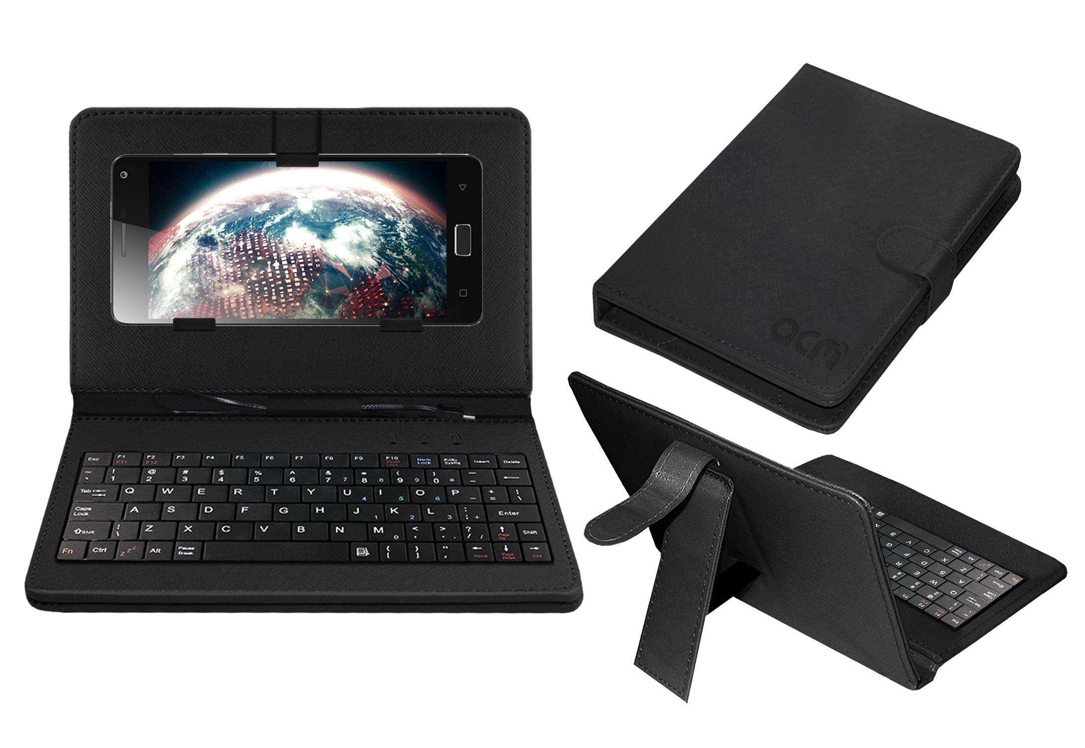 ACM Keyboard Case Compatible with Lenovo Vibe P1 Mobile Flip Cover Stand Plug & Play Device for Study & Gaming Black 1
