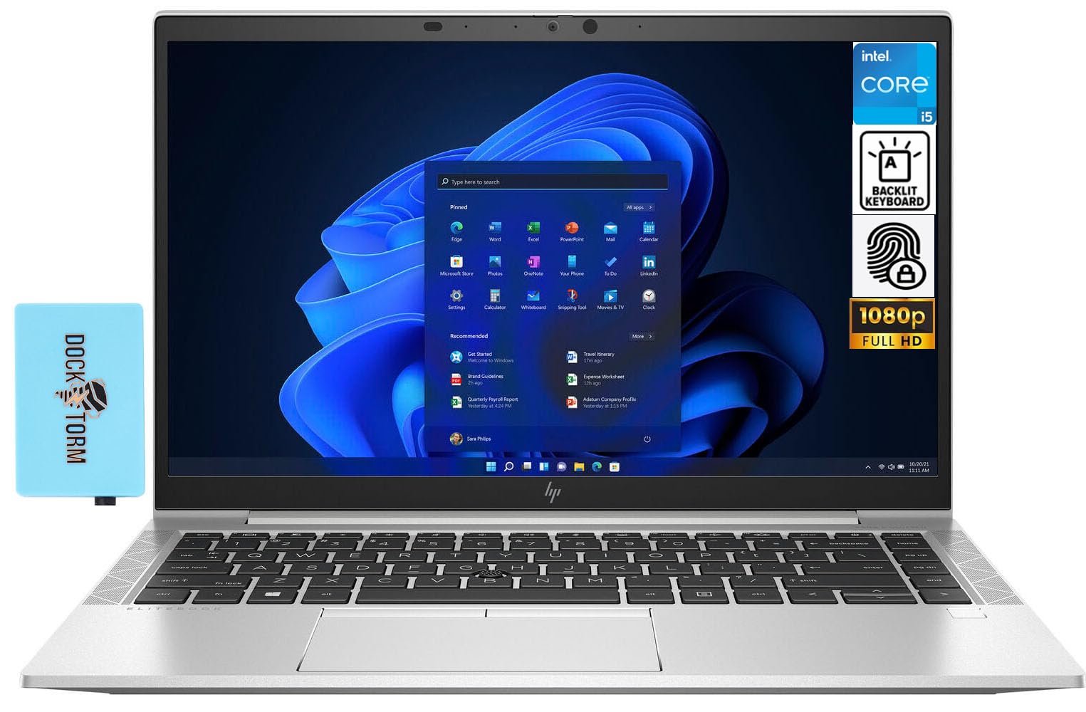 HP EliteBook 840 G8 Business Laptop 14.0" FHD IPS (Intel i5-1145G7 4-Core, 64GB RAM, 512GB PCIe SSD, Intel Iris Xe, Backlit KYB, FP, 2X Thunderbolt 4, WiFi 6, BT 5.2, Win10P) w/Dockztorm Dock