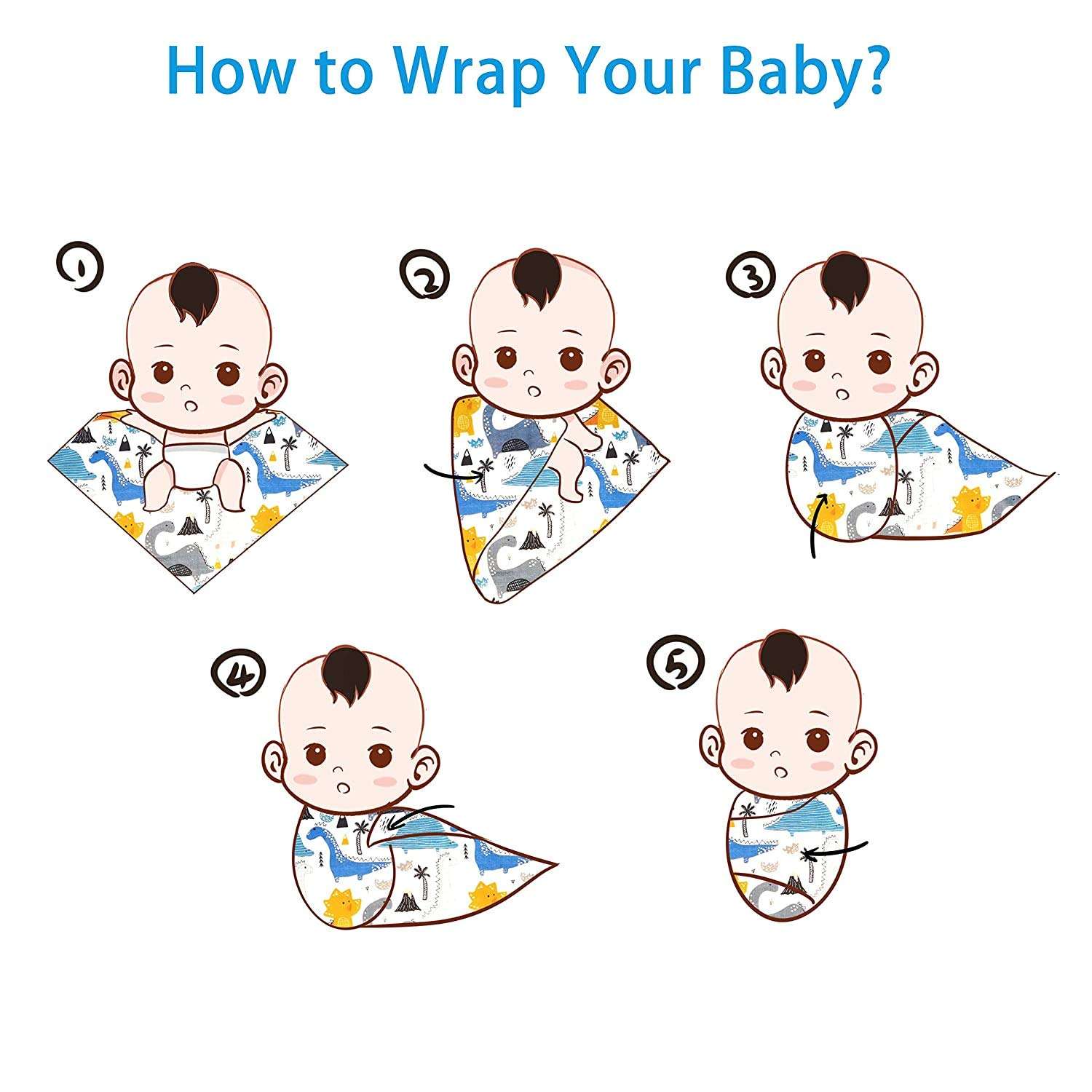 100% Organic Pure Cotton Muslin Baby Swaddle Blanket, Wrap Cloth Cotton Swaddle for Newborn Baby Girl's and Boy's Soft Premium Cotton Swaddle Blanket-Pack of 3 with Size 120X120 CM - World of Grey 3