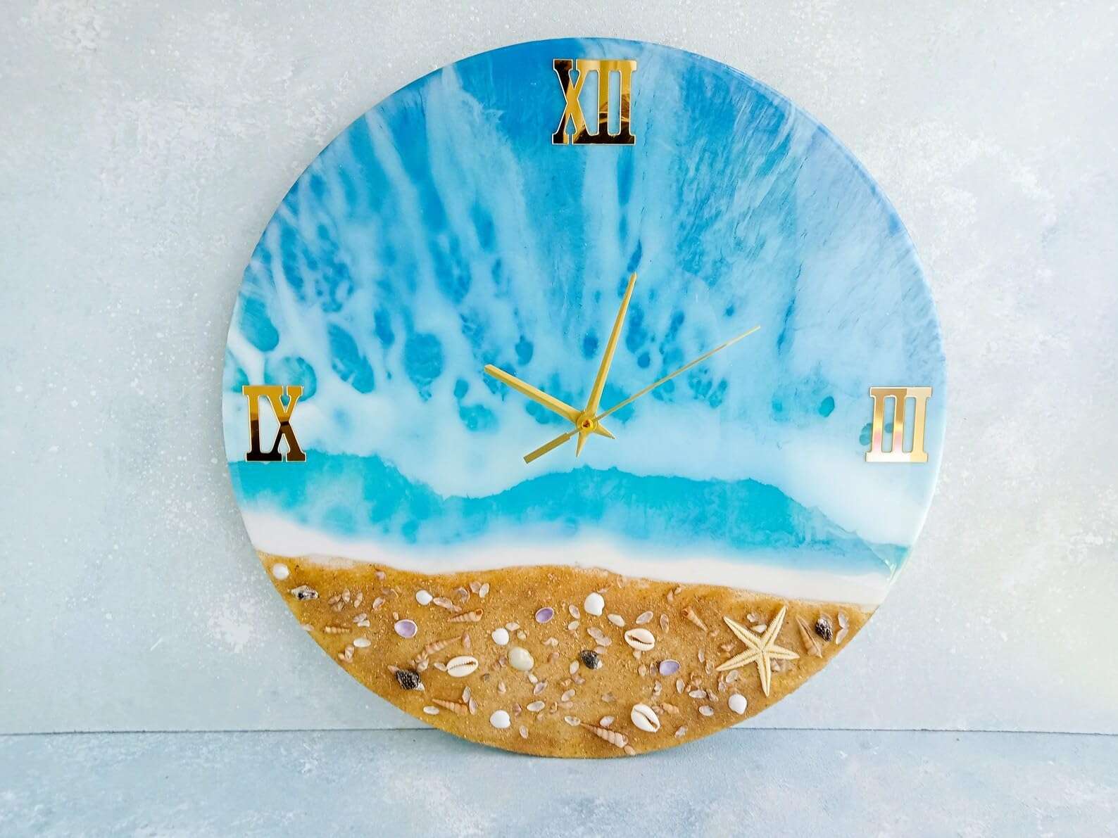 Epoxity Resin Art kit for Ocean Wall Clock Making with12' MDF with Acrylic Roman Numbers 2:1 Raisin epoxy Resin and Hardener Craft Supplies for Beginners Adults Artists Professionals, (2 Set) 4