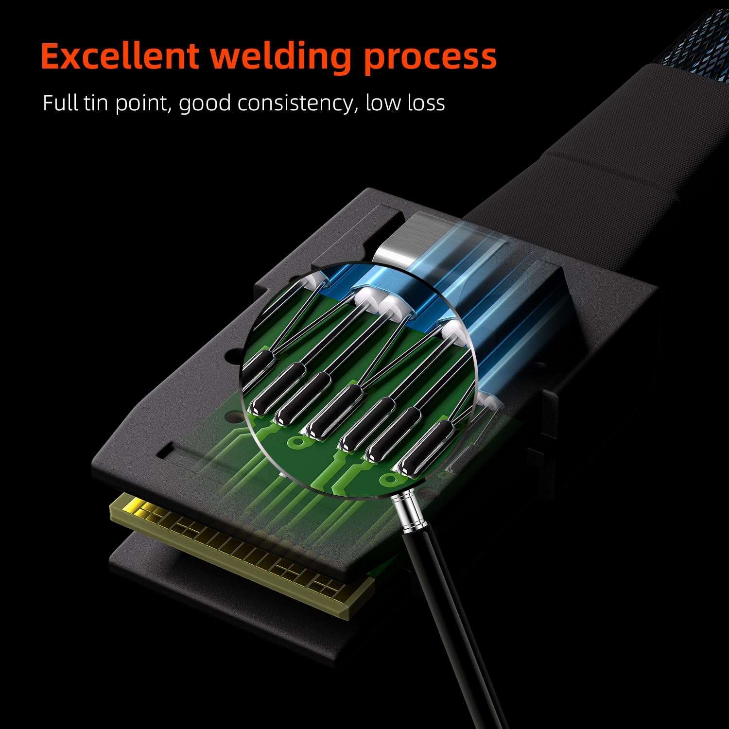 OIKWAN Mini-SAS to SAS-Cable: 1M SFF-8087 to SAS SFF-8482 Connector 4X SAS 29Pin with SATA-Power Adapter Cable (3.3FT)… 6