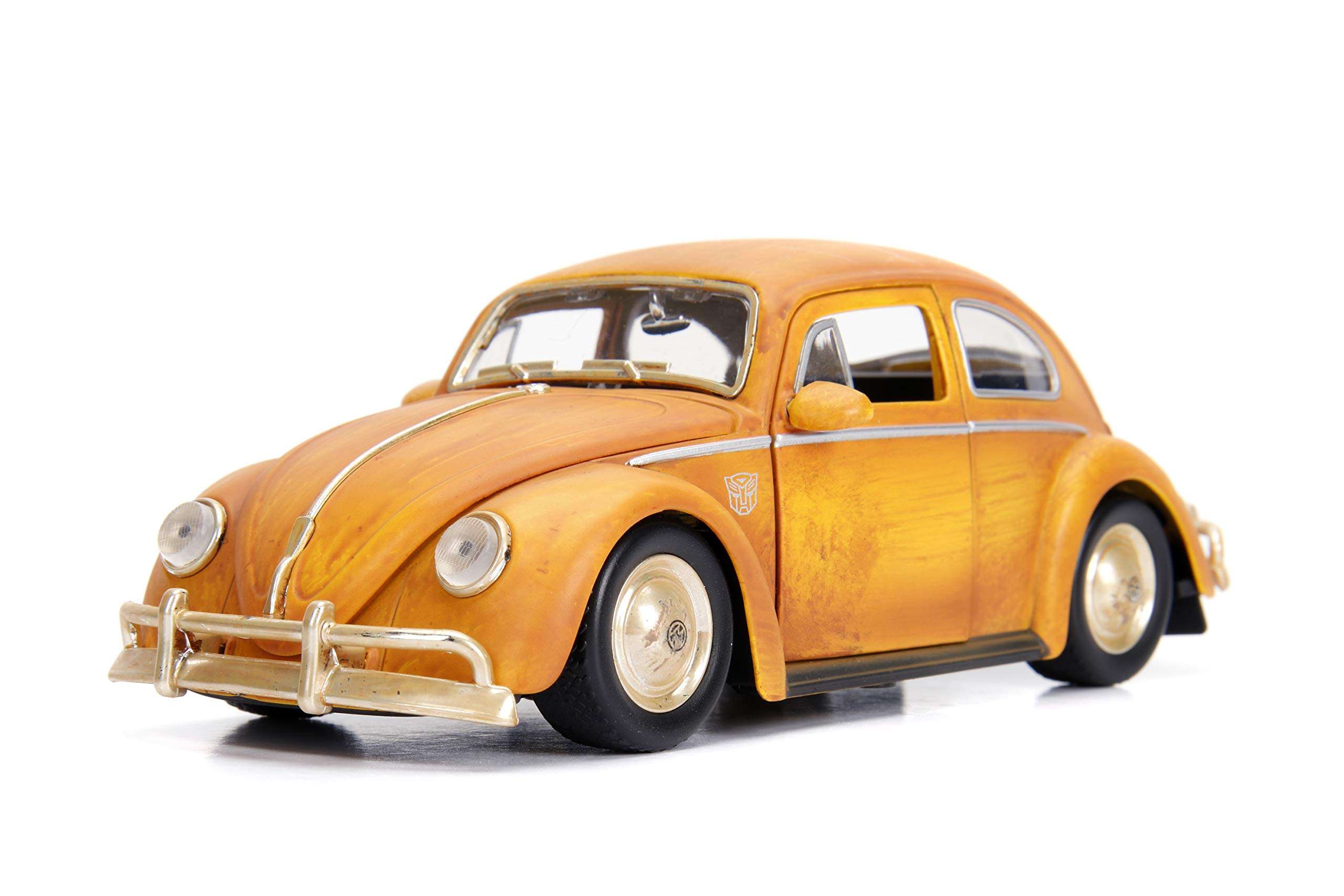 Jada Toys Transformers Bumblebee Volkswagen Beetle Die-cast Car, 1:24 Scale Vehicle & 2.75" Charlie Collectible Metal Figurine, Yellow 3