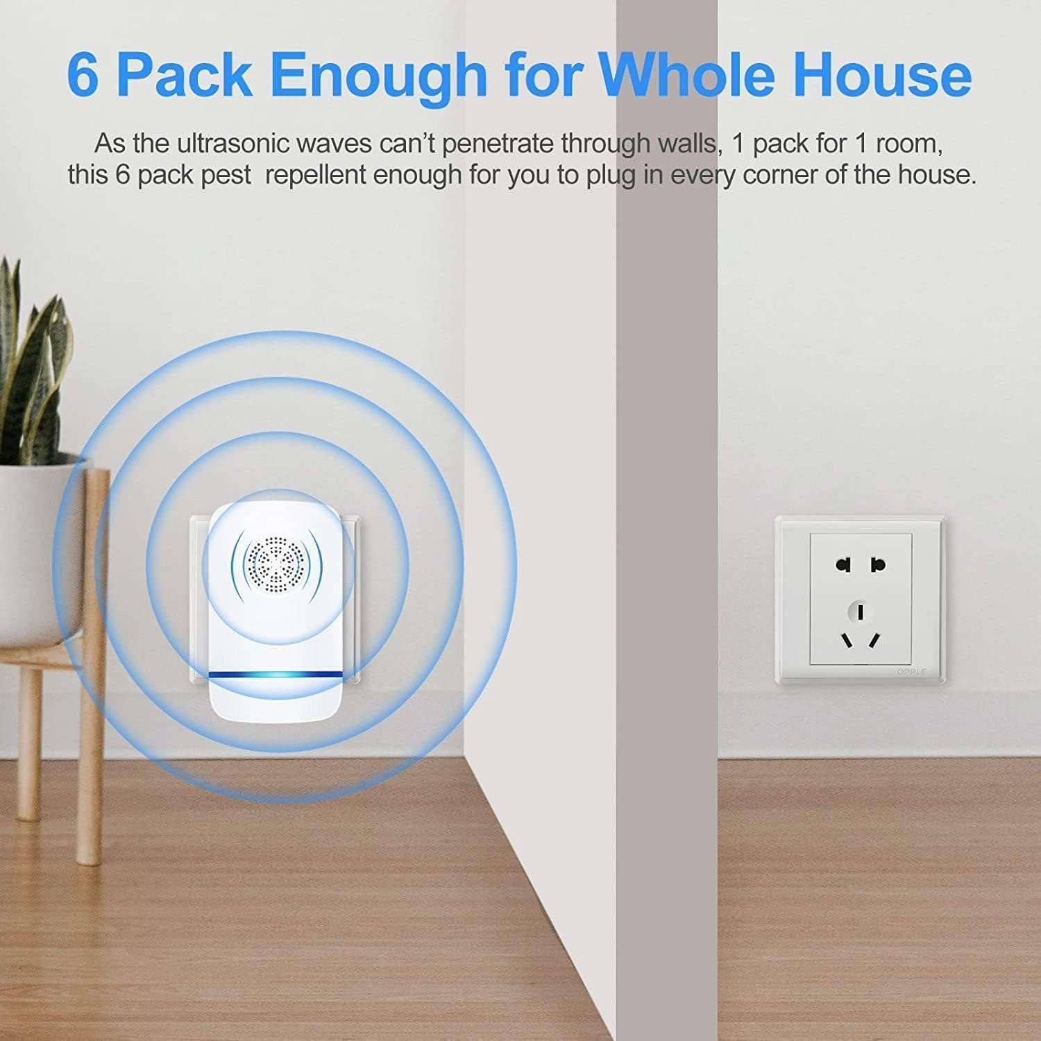 Z-ZERONTE Indoor Pest Repellent Machine: Plug-in for Mosquitoes, Lizards, Rats, Cockroaches, and More – Ultimate Pest Control Solution (6) 6