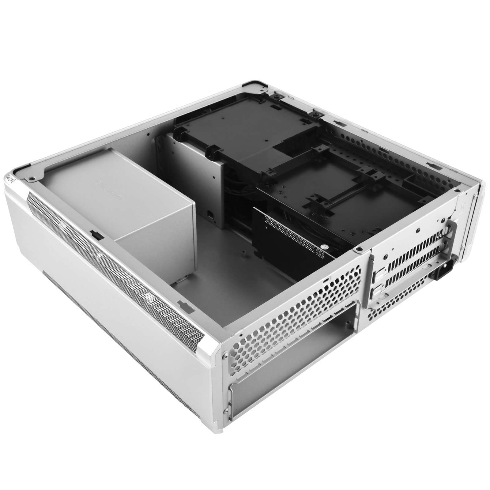 Silverstone Technology SST-FTZ01S-E Aluminum Unibody ITX Small Form Factor Computer Case with PCI-E Riser and ATX PSU Support Silver 6