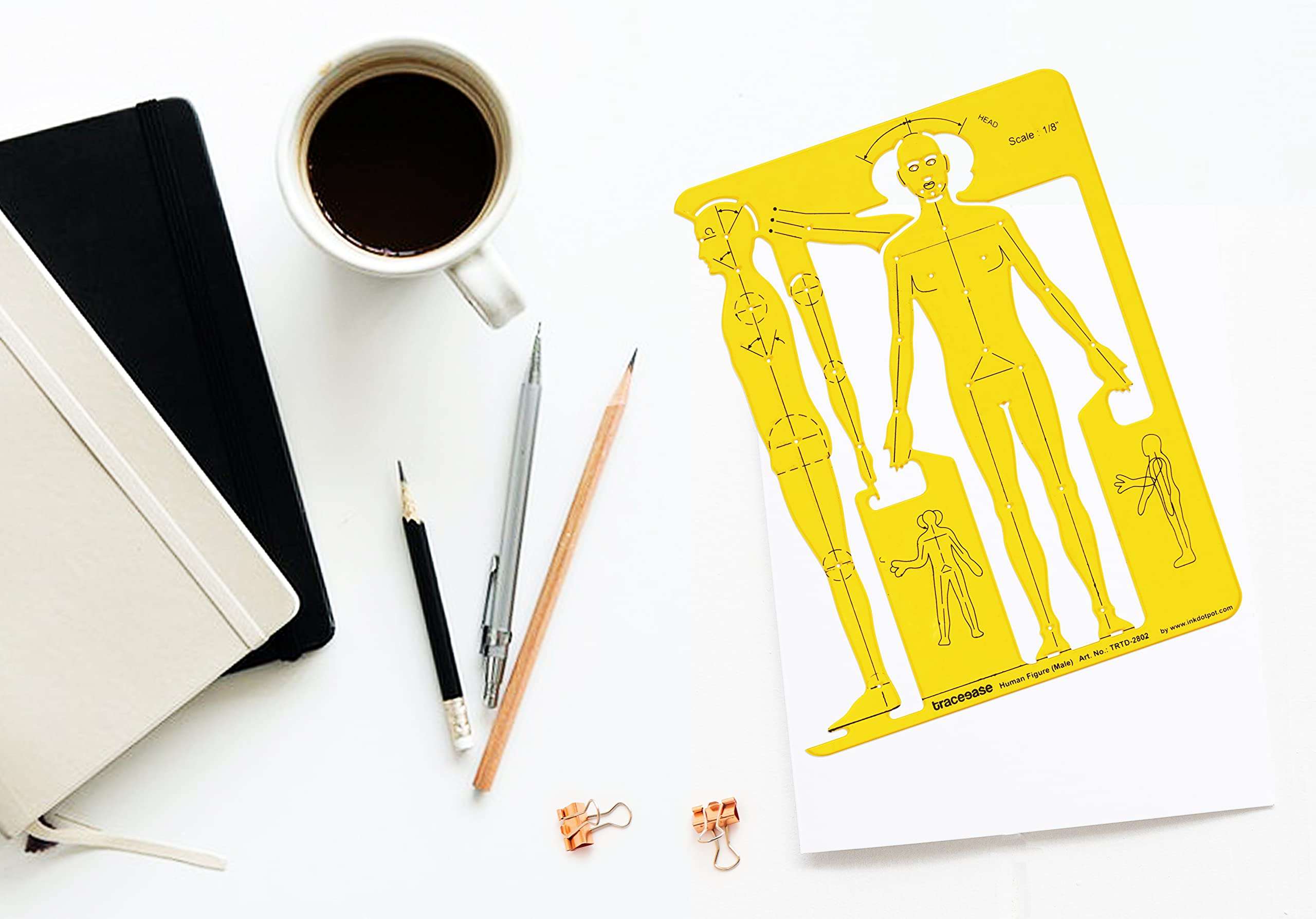 Traceease Male Human Figure Template Stencils Designer's Drafting Tools-1 Piece 4