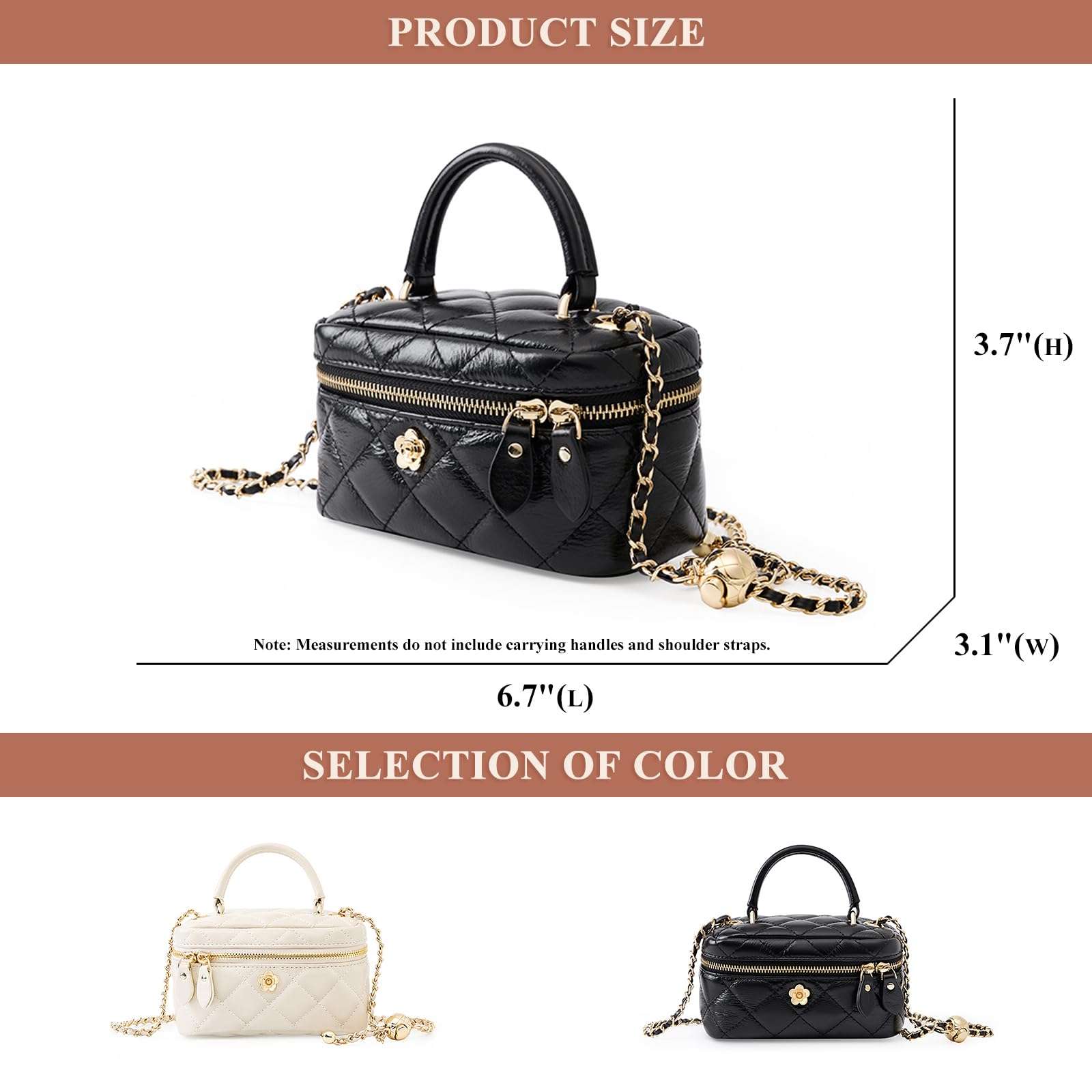 LANGSER Women Genuine Leather Satchel Classic Quilted Design Adjustable Chain Handbag Ladies Fashion Dinner Party Shoulder Bag 6