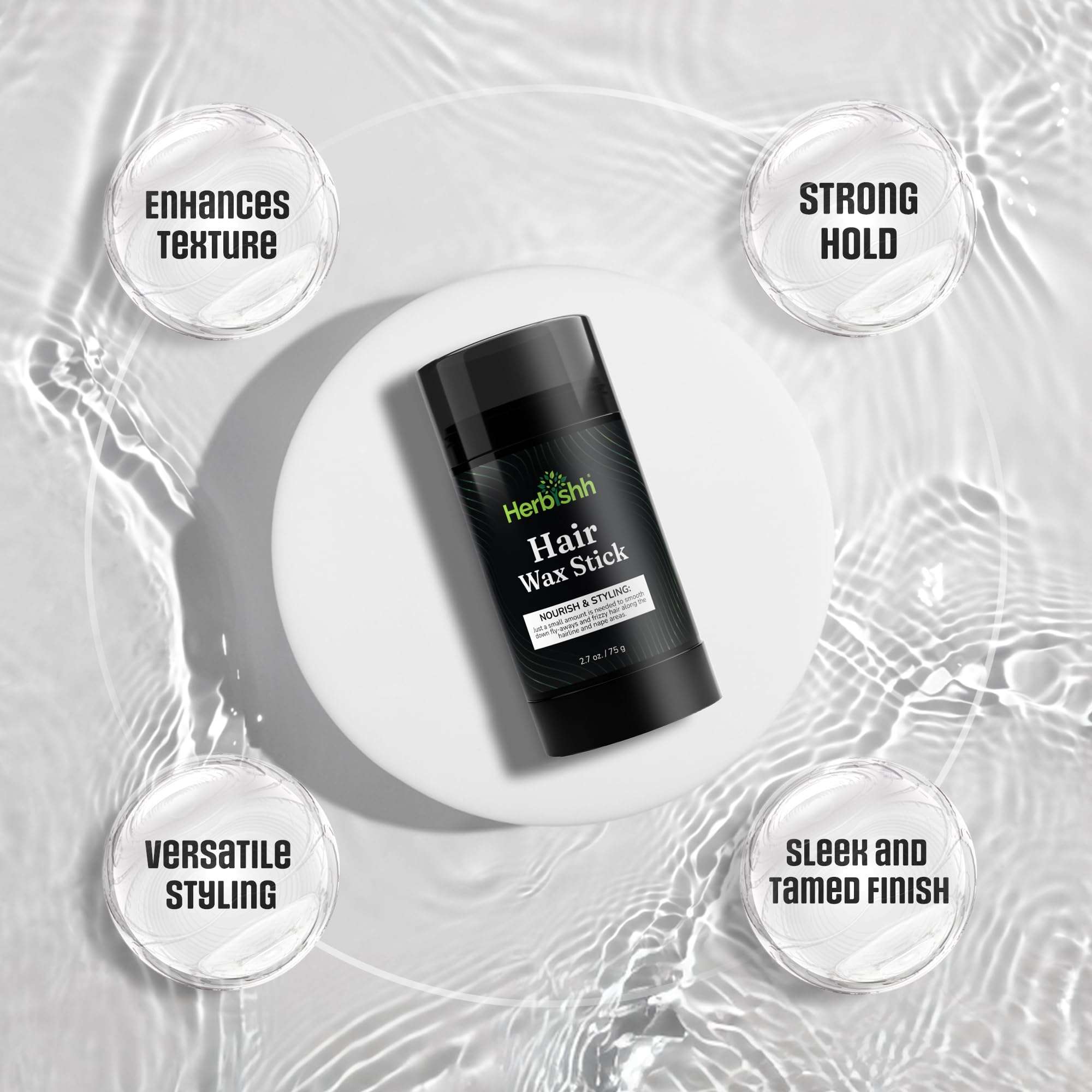 Herbishh Hair Color Shampoo (Dark Brown) - 400 mL + Hair Wax Stick 6