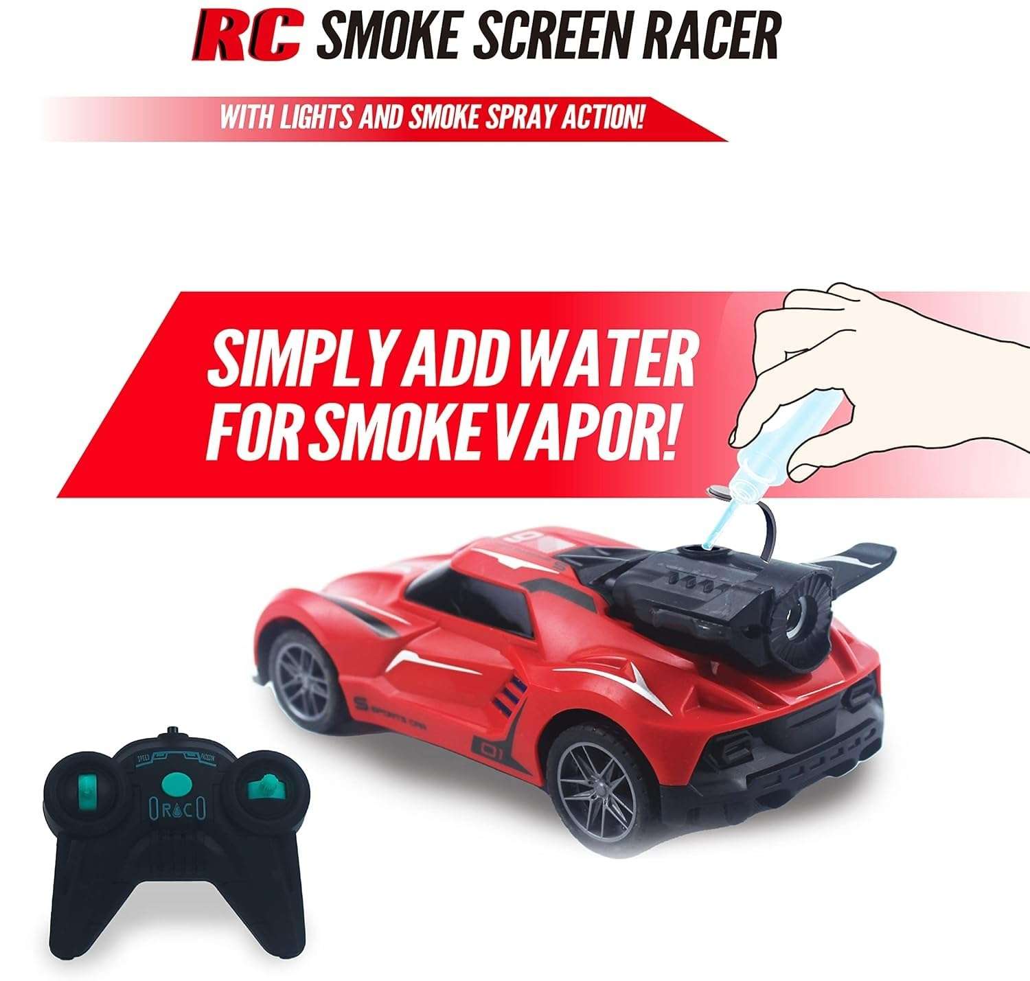 VELOCIOUS® Remote Control Car, Smoke Screen Racer, 2.4 GHz RC Vehicle with Spraying Mist & Light for Kids, Sport Racing Hobby Toy for Boys & Girls 3