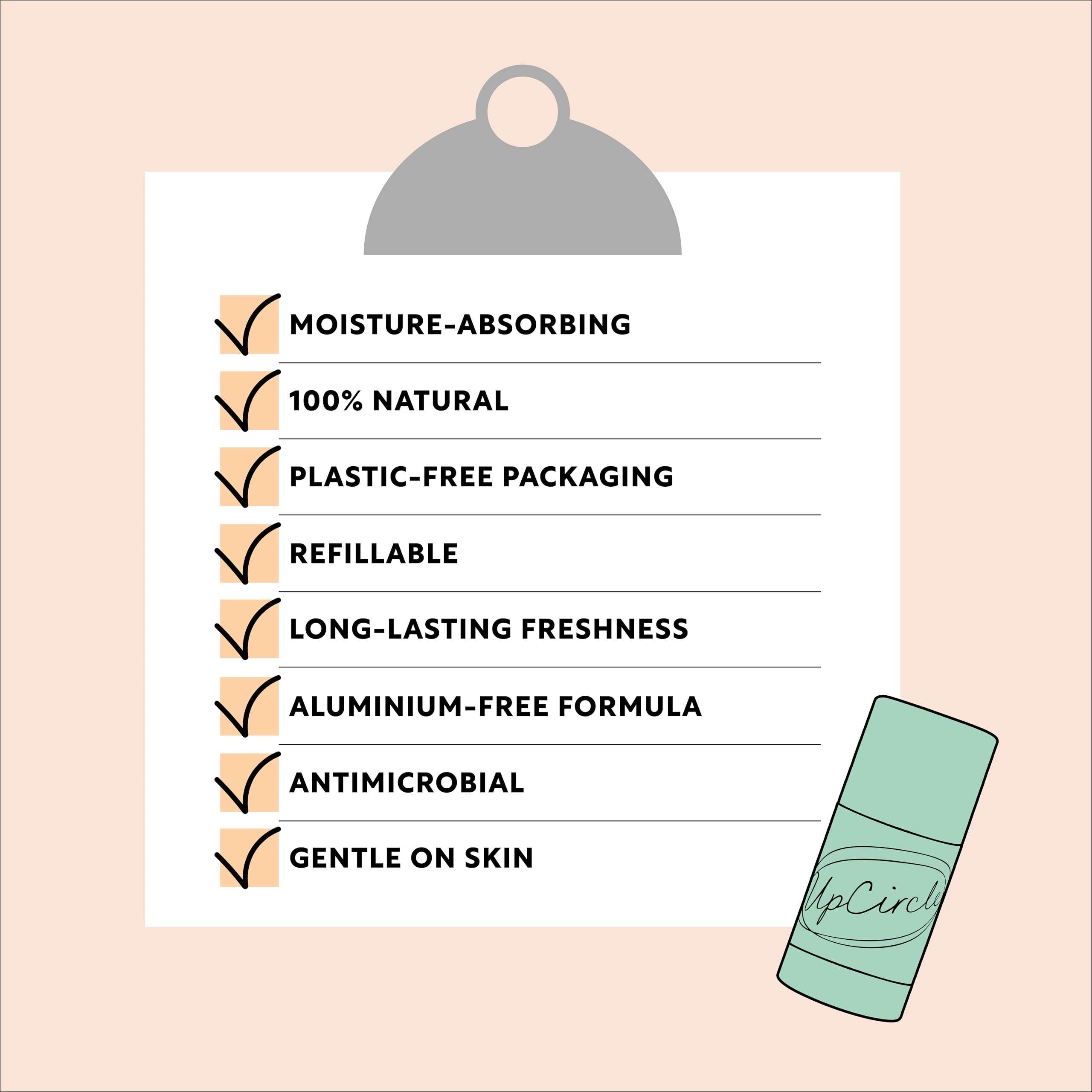 UpCircle Refill - Deodorant with Macadamia + Bergamot - 1 refill - Suitable for Sensitive Skin - Natural - Hydrating - Up To 24 Hours of Lasting Protection 6