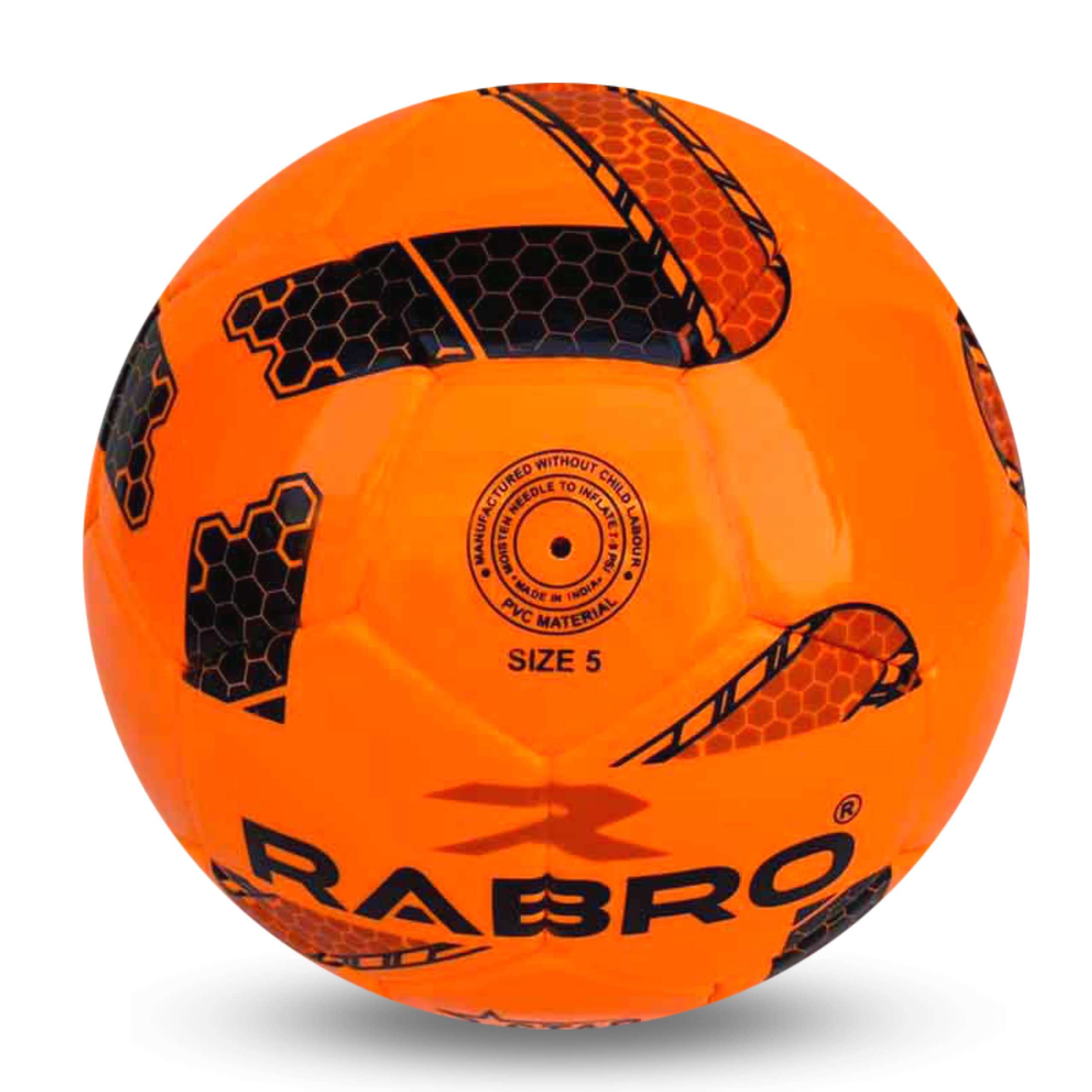 RABRO Football, Football Size 5, Orange Star Soccer PVC Football 3