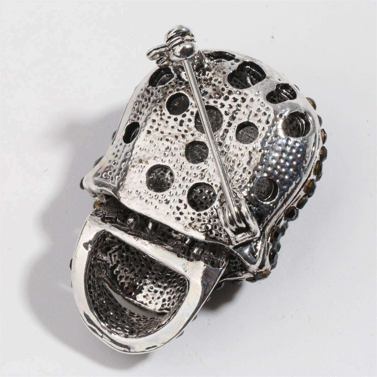 Szxc Women's Skull Pin Brooch, Moving Jaw, Sparkling Crystals, 1 1/2 inch, Women Biker Jewelry, Halloween costume Accessories 3