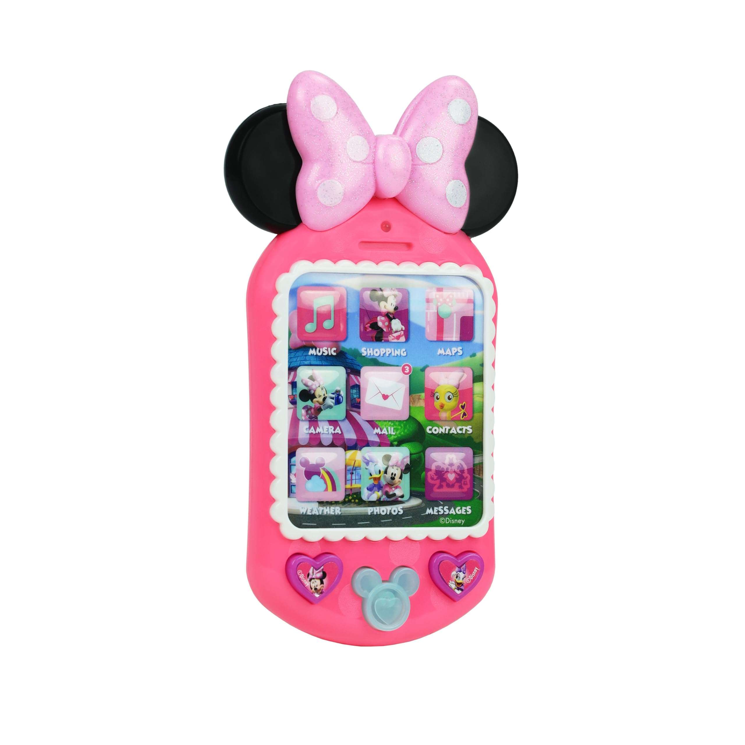 Disney Junior Minnie Bow-Tique Why Hello Pretend Play Cell Phone, Lights and Sounds, Batteries Included, Kids Toys for Ages 3 Up by Just Play 6