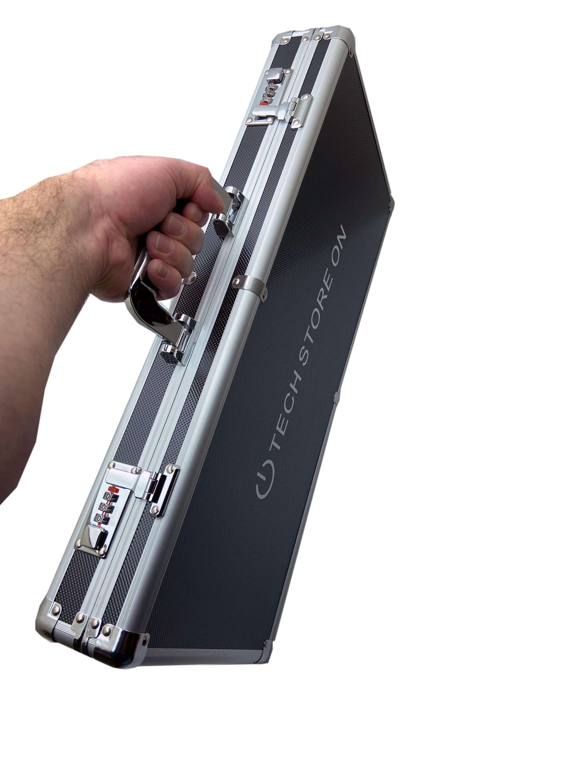 TECH STORE ON Flash USB Thumb Drive Holder Storage Organizer Case with Swivel Handle | Antistatic and Shockproof (aluminum, huge, holds 130 USB slots) 3