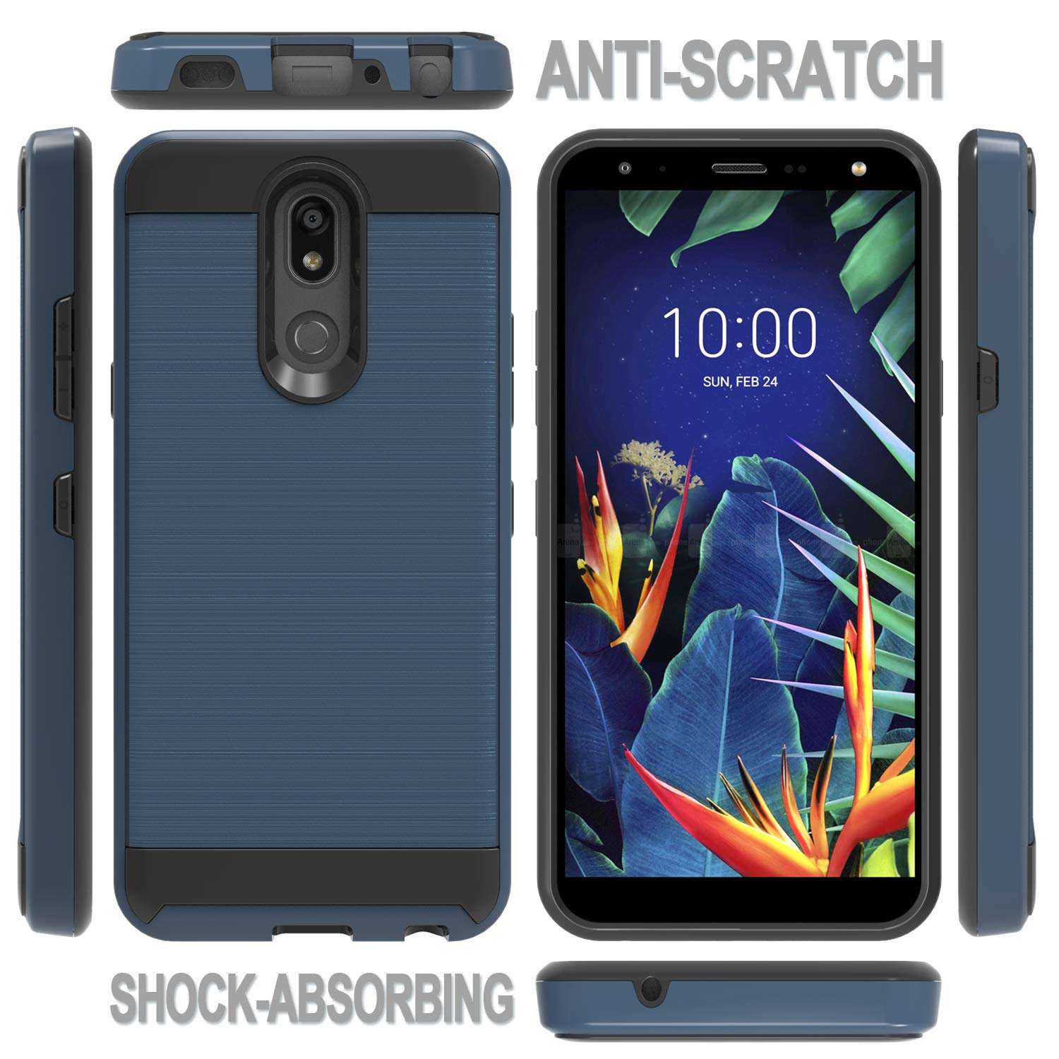 Wtiaw Compatible with LG K40 Case,LG K12 Plus Case,LG X4 2019 Case,LG Solo LTE/LMX420/Solo LTE L423DL/Solo/K12+/ LG Xpression Plus 2/Harmony 3 Cases,Brushed Metal Texture Case for LG K40-CL Metal Slate 3