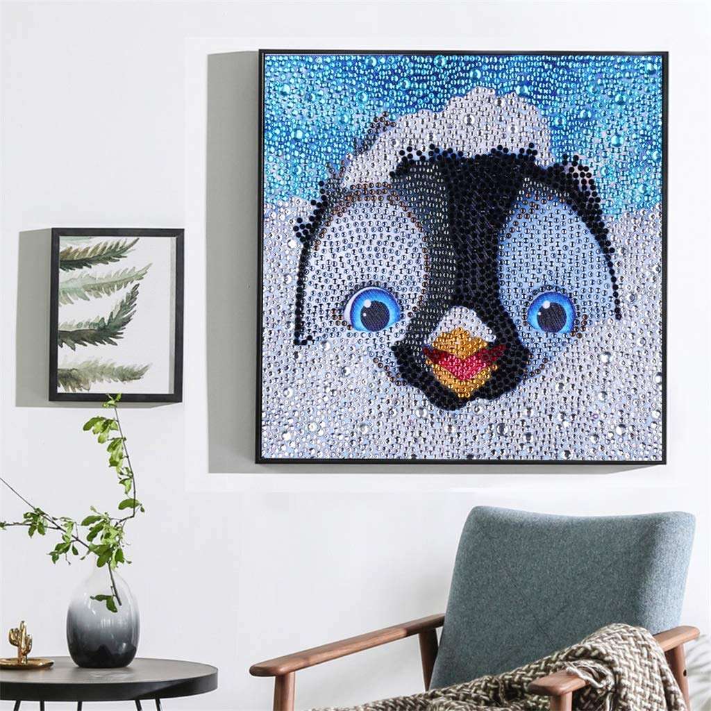 EEZYCHOIC 5D Diamond Painting Kits for Kids Full Drill Painting by Number Kits DIY Mosaic Making Arts Crafts Supplies for Children's Gifts (Penguin) 2