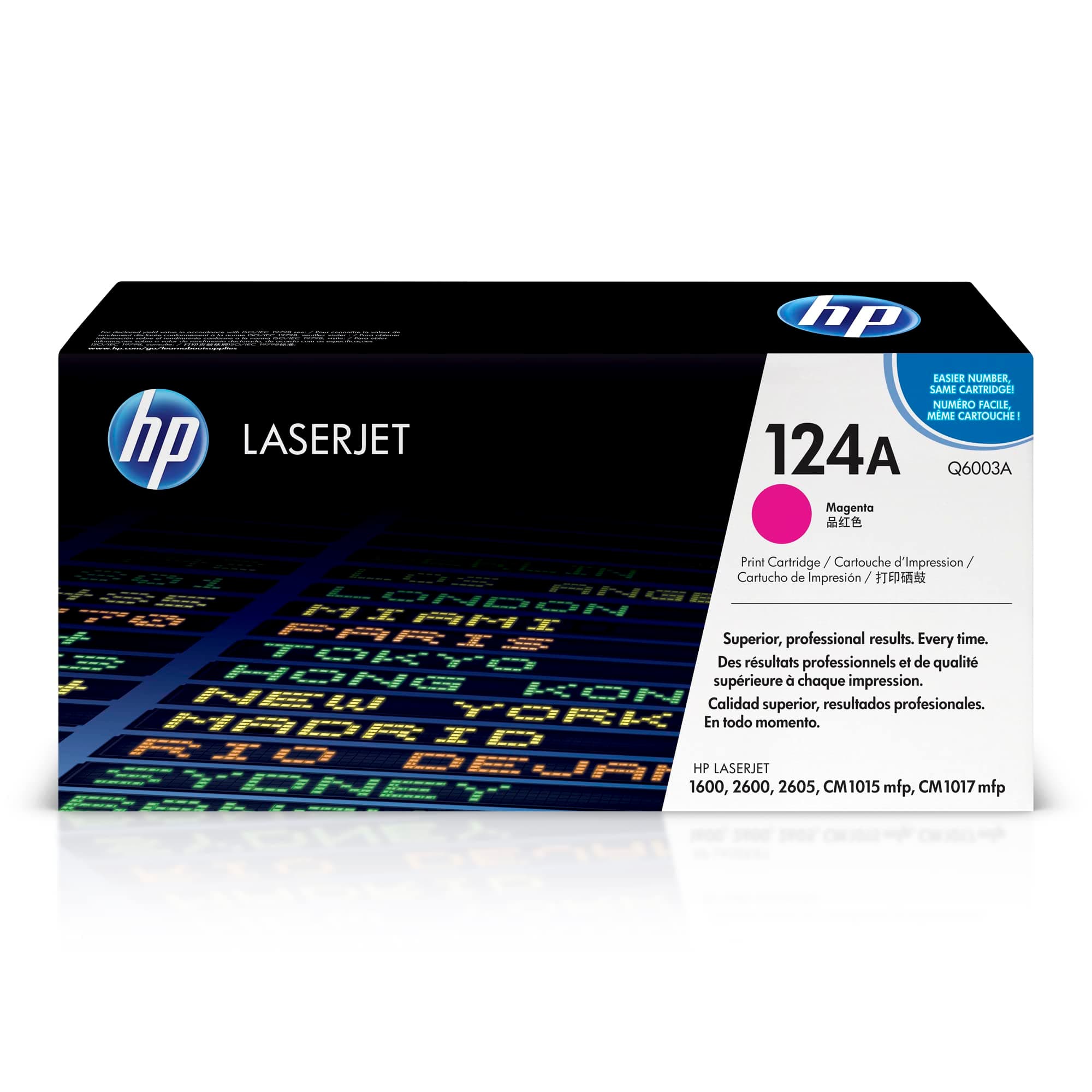 HP Original 124A Magenta Toner Cartridge | Works with Color LaserJet 1600, 2600, 2605 Series, Color LaserJet MFP CM1015, CM1017 Series | Q6003A 1