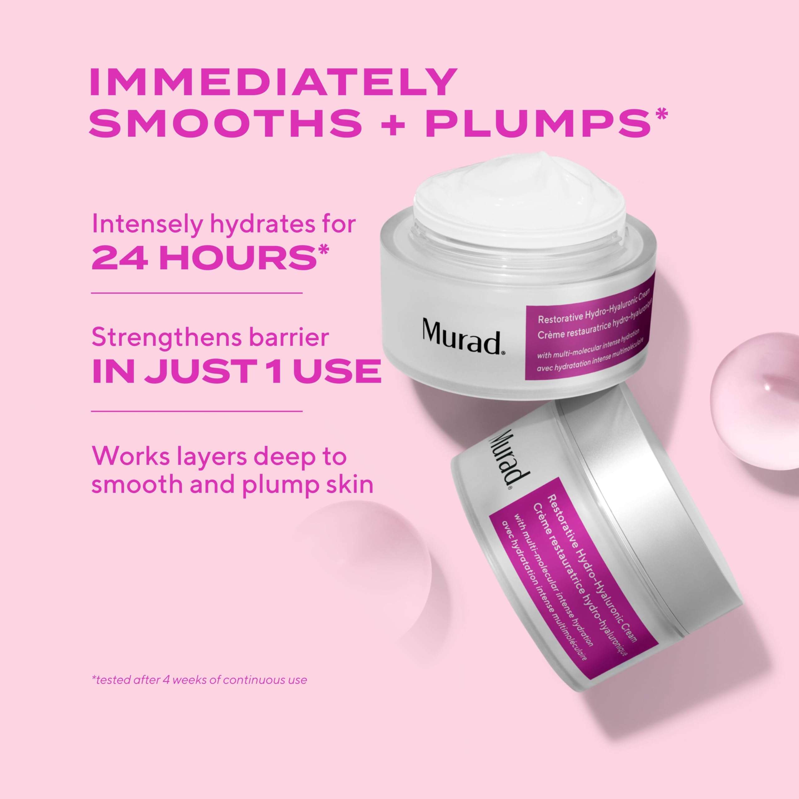 Murad Target Barrier Damage (3 Piece Value Set) - AHA/BHA Cleanser, Hyaluronic Cream Moisturizer, Cellular Hydration Serum - Regimen for Exfoliating, Moisturizing, and Repairing Skin Barrier 4