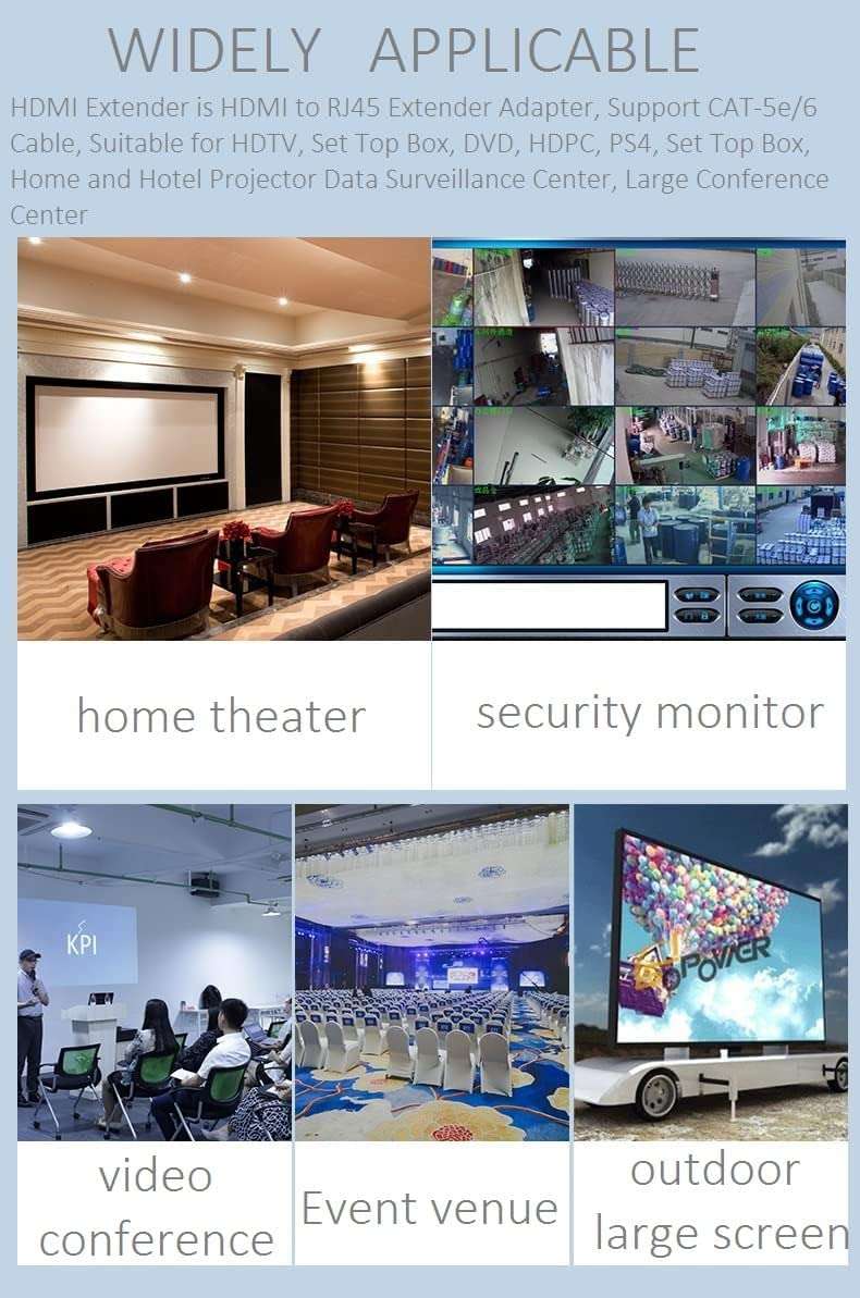 4k 2k 1080P 3D HDMI Extender to RJ45 Over Cat 5e/6 Network LAN Ethernet Adapter 3