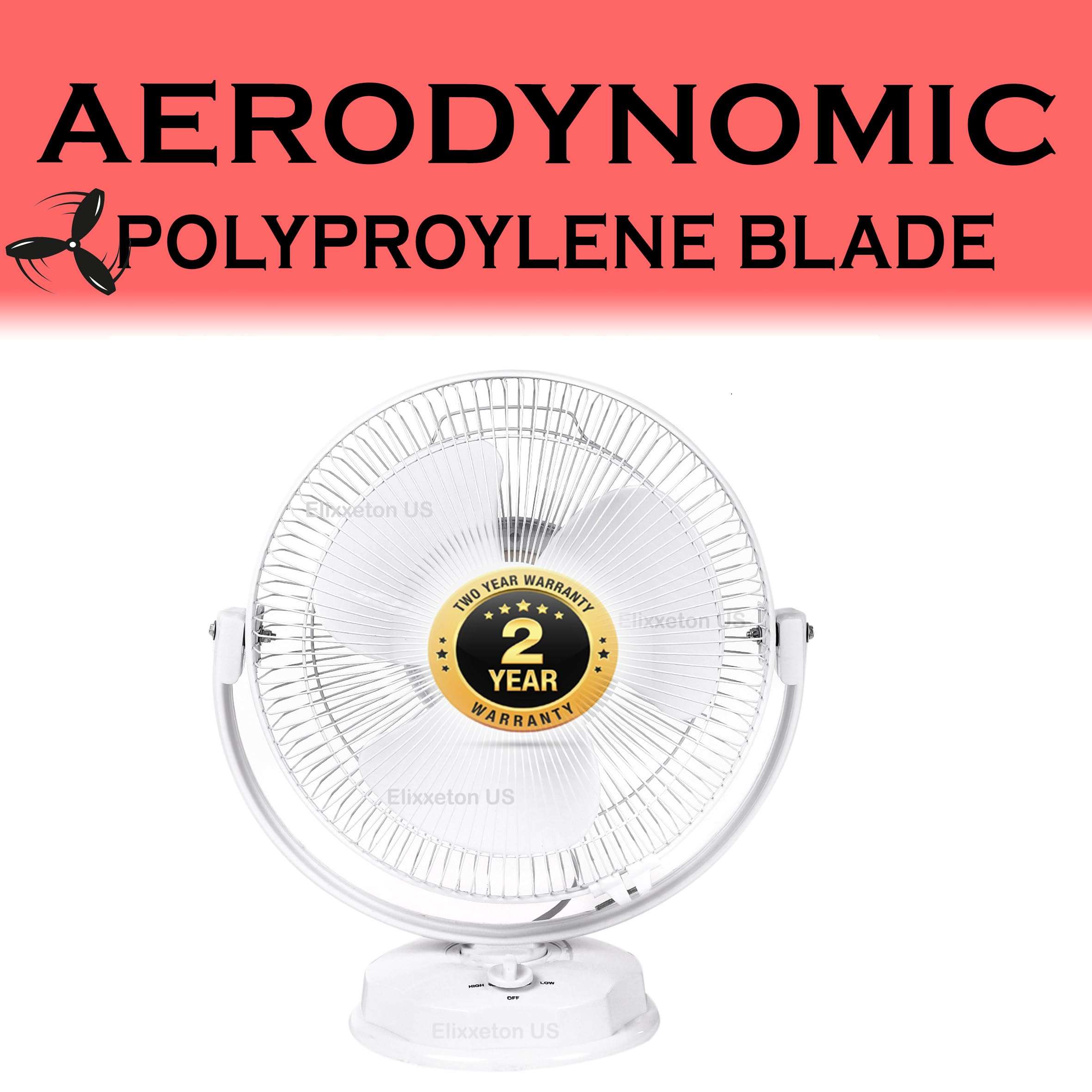 Enamic UK 2 Year Warranty All Purpose 3 in 1 Fan (Wall, Table and Ceiling) 12 Inches 100% Powerful Copper Motor 2400 RPM High Speed || (White AP) || || H023 3