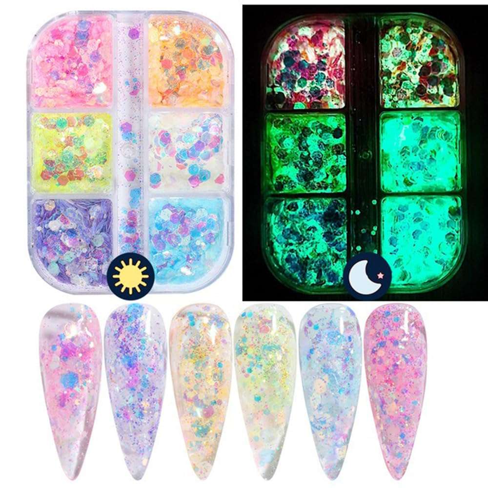 S.A.V.I UV Color Changing Glitter - Sun-Activated Nail Sequins for DIY Nail Art for Women & Girls 1