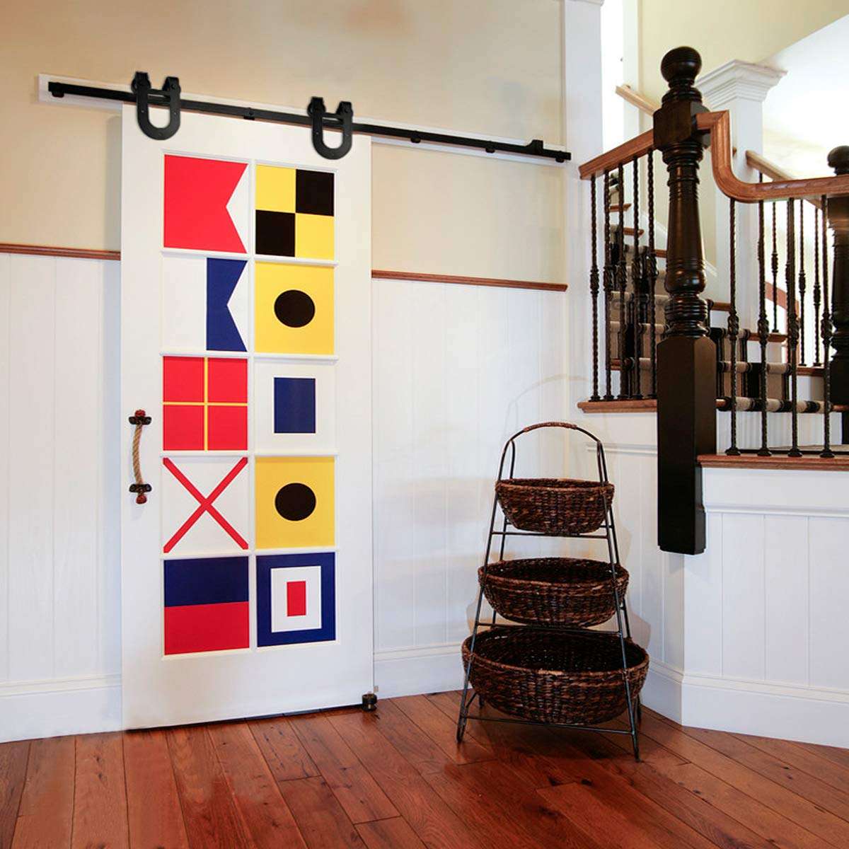 Black U Shape Barn Door Hangers,Smooth and Quiet Furniture Door Rollers,Sliding Door Hareware Wheels Only,Solid Extra Hangers Only 6