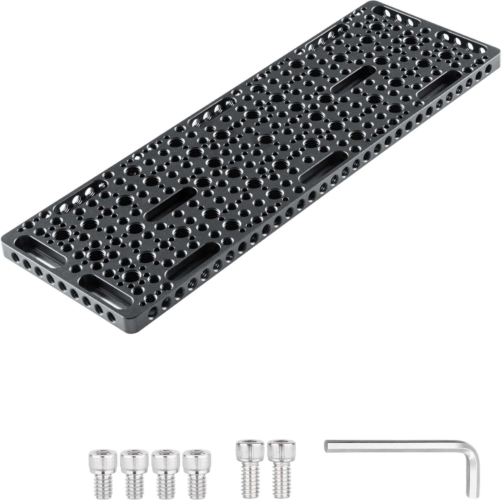 INNOREL CP3010 Multi-Functional Cheese Plate with 1/4" & 3/8" Threads, Expansion Mounting Switching Cheese Plate, Installing Cheese Board Camera Cage On Guide Rail Block(11.8" x 3.9" x0.39") 1