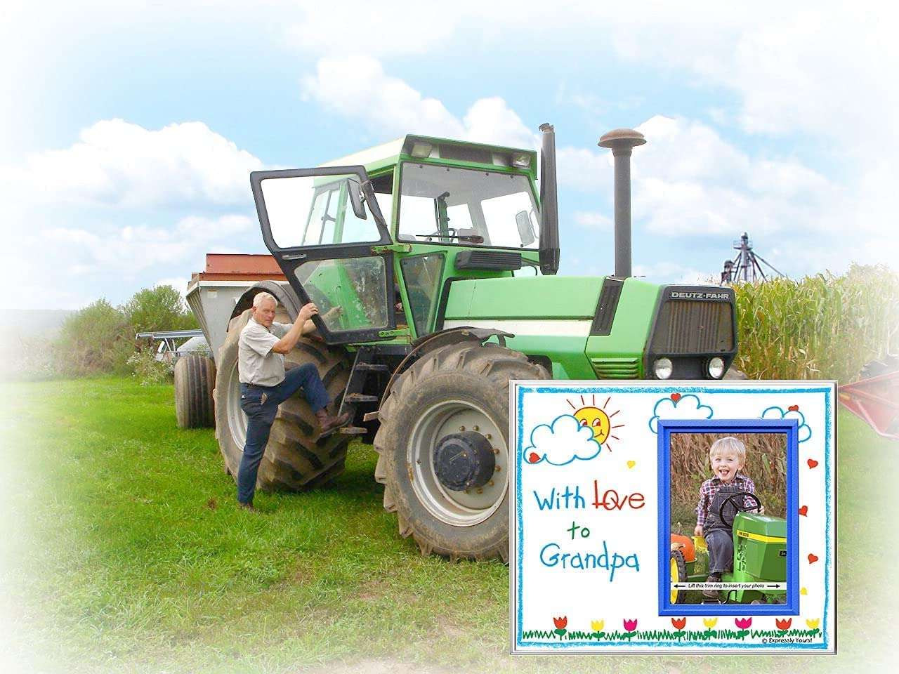 Picture Frame for Grandpa | "With Love to Grandpa" | Classic Crayola Cute Picture Frame | Measures 8.25 x 7 in | Holds a 3.5 x 5 inch Photo | Easy to Mail 3