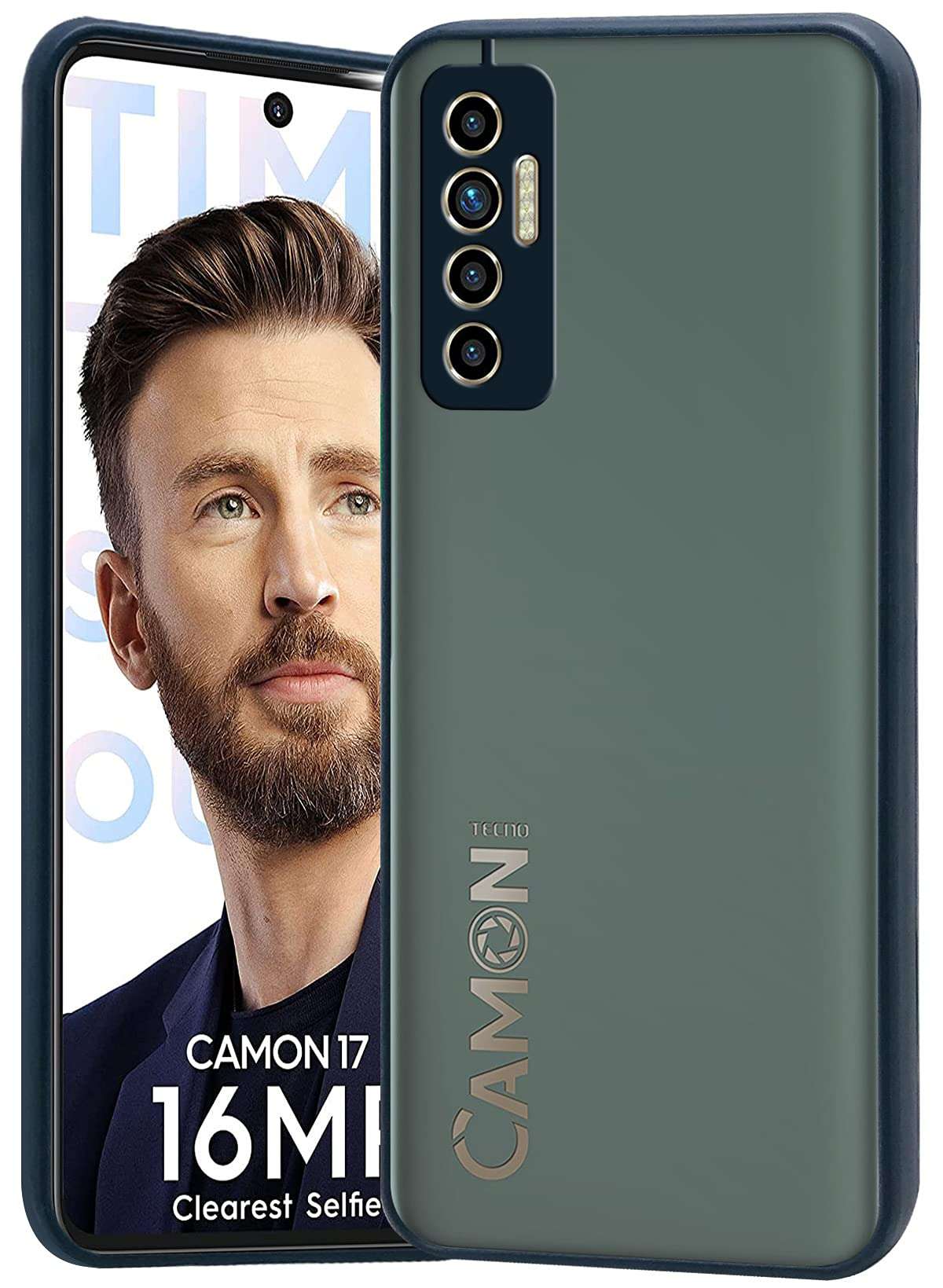 Jkobi Back Cover Case For Tecno Camon 17 (Camera Protection | Smoke Translucent | Thermoplastic | Blue) 3