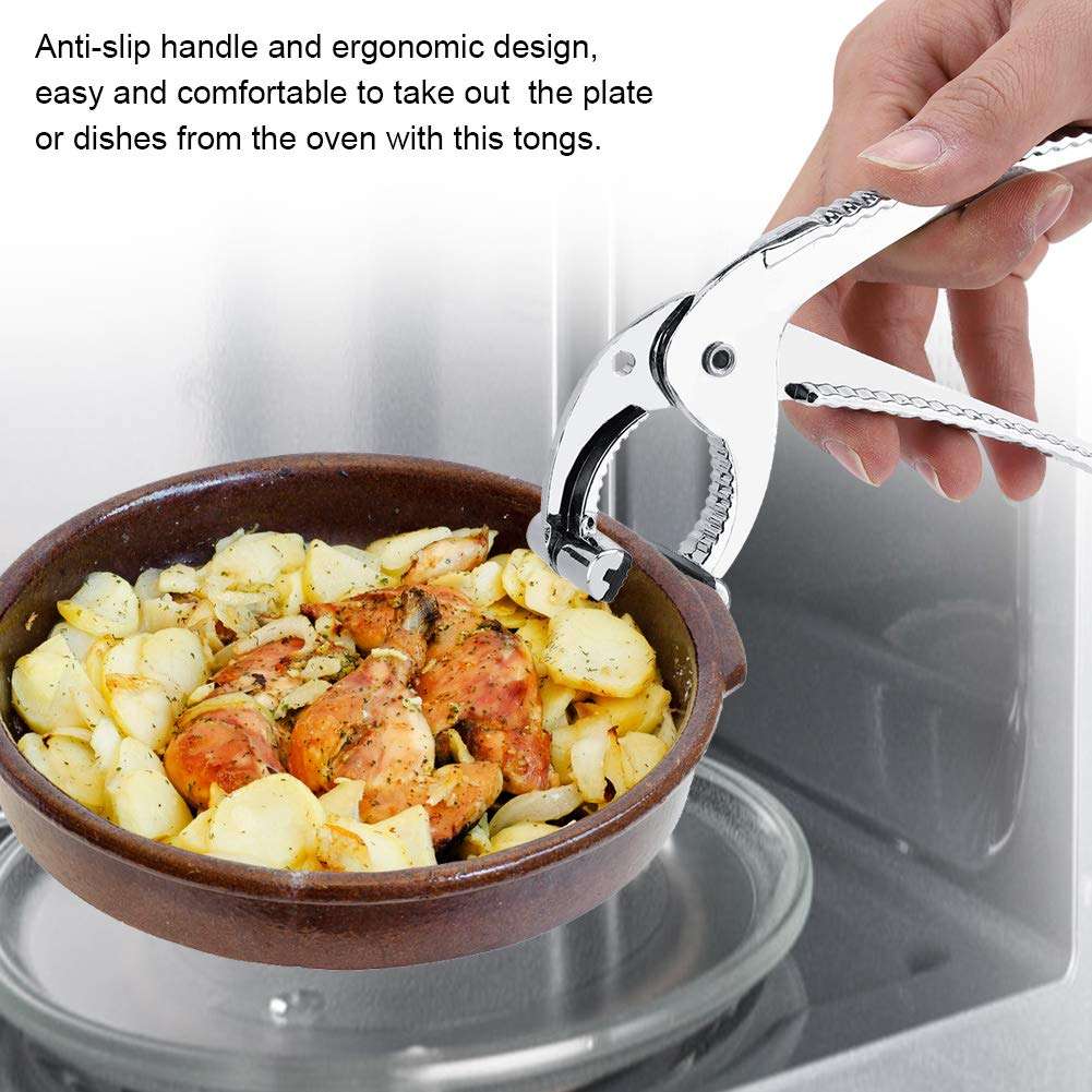 Oven Clip,Zinc Alloy Oven Pliers Microwave Hot Pan Hot Pots Bowls Grabber Moving Hot Plate Dishes Retriever Tongs for Baking Tray 5
