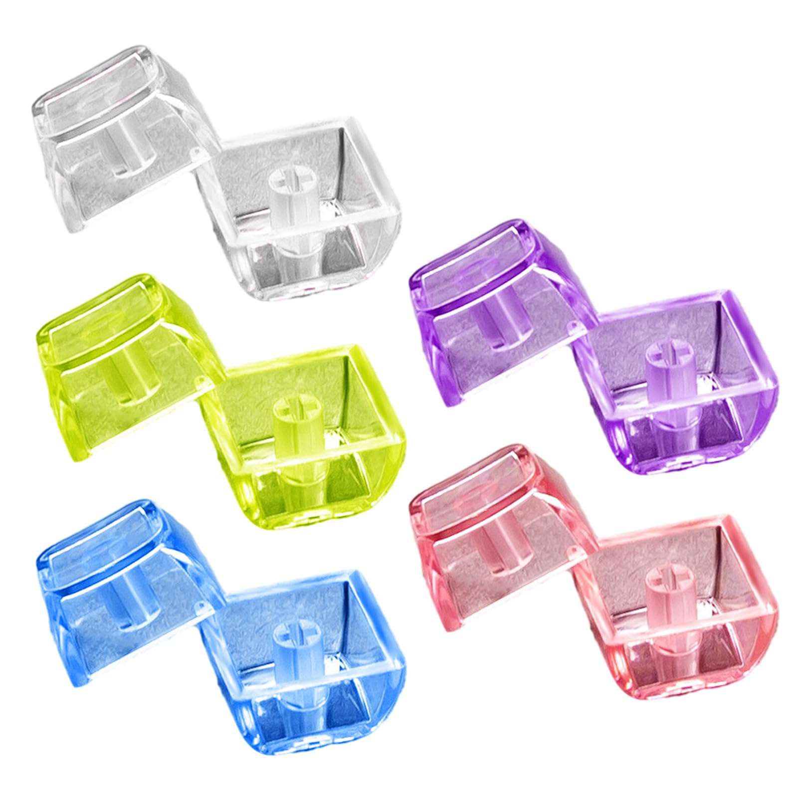 10 PCS Transparent Key Caps XDA Height Blank Key Cap Set Key Caps for Mechanical Keyboard Keycaps Backlit Keycaps Colorful Blank Key Caps 6