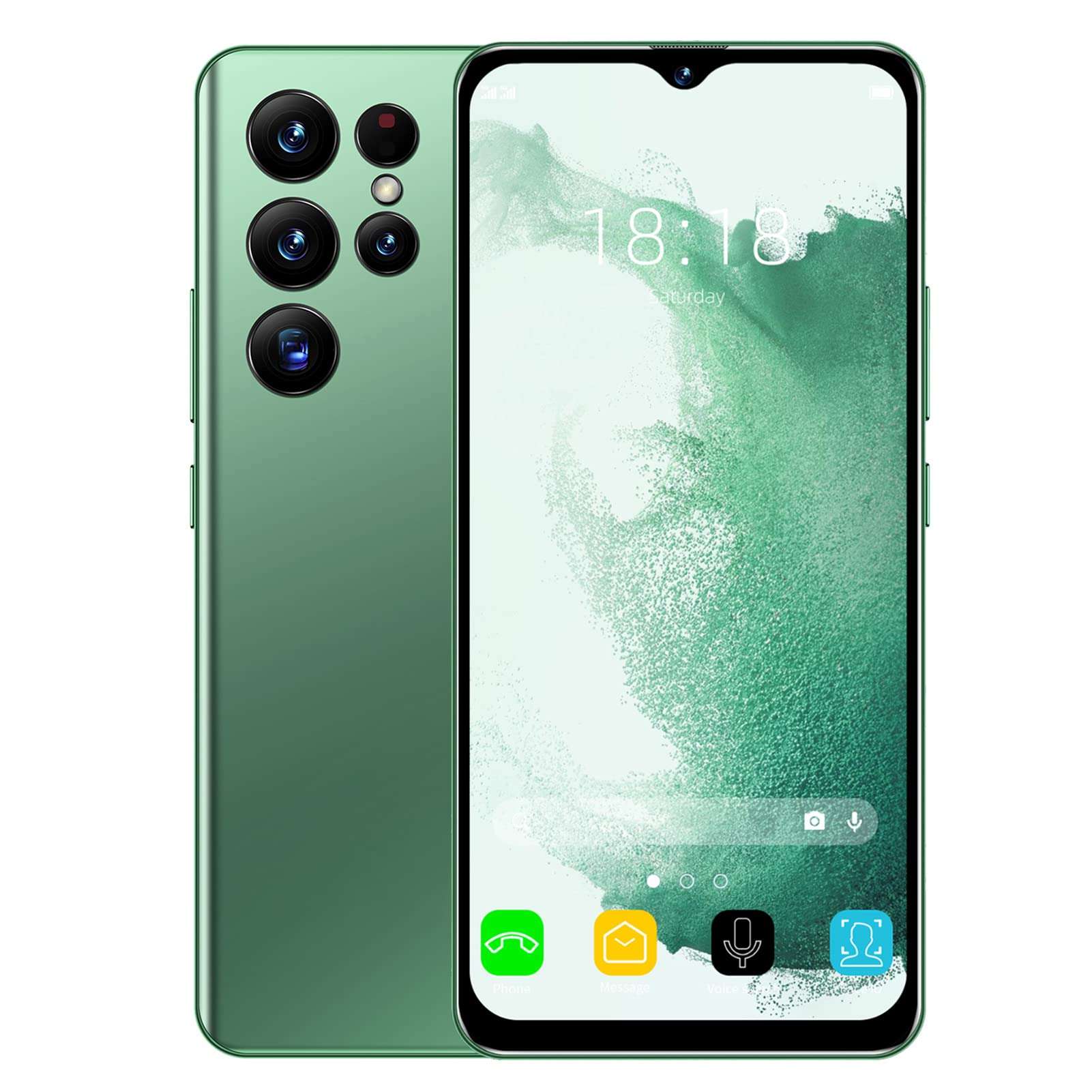 Zyyini S22 Ultra Smartphone, Unlocked Cell Phone with HD Screen, 16GB 64GB, Dual Card Dual Standby Support Face Recognition, Mobile Phone for Android 11 (Green) 1