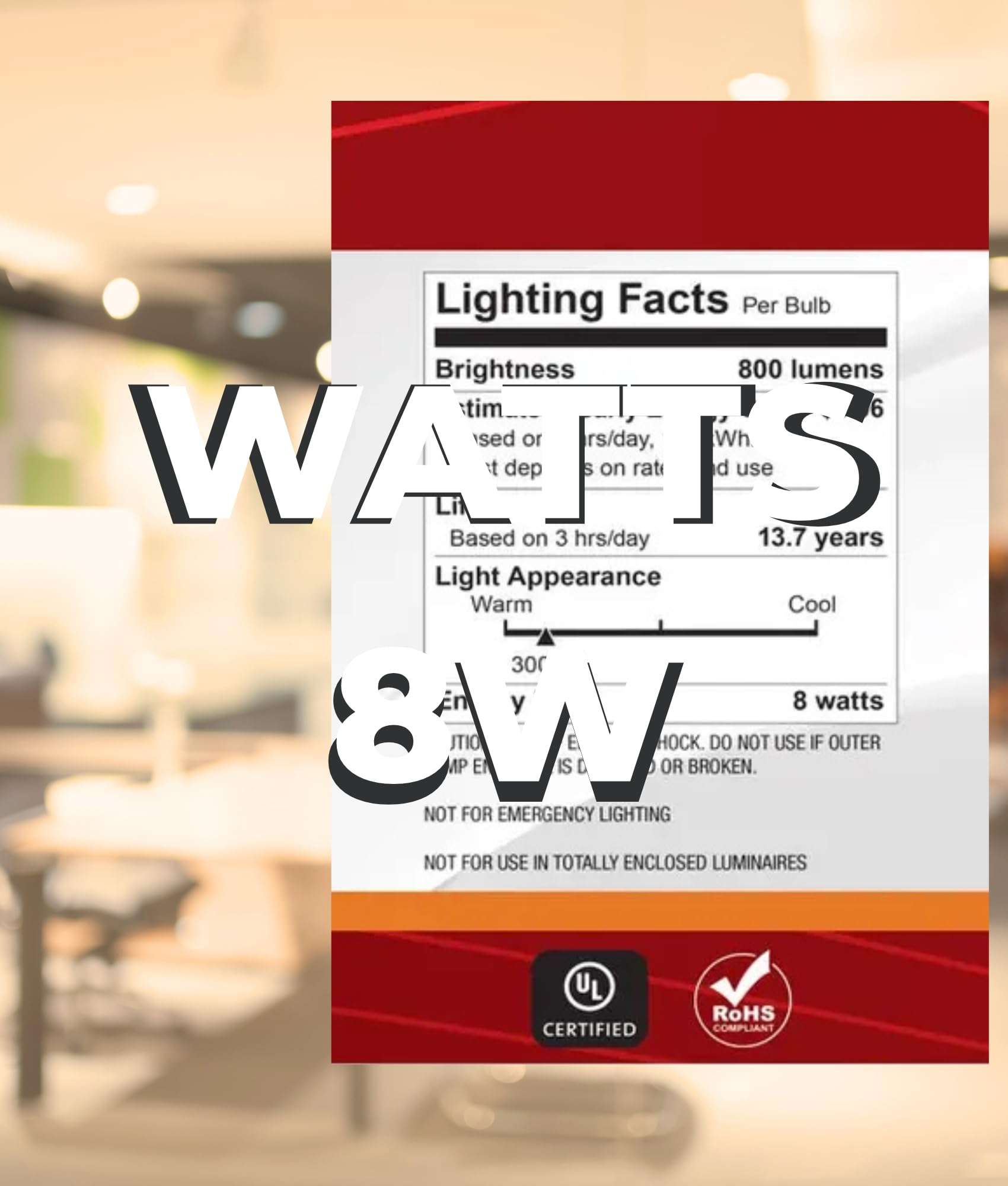 Satco S12155 8W LED G40 Globe Bulb, Warm Dimming 3000K-2000K, 800 Lumens, 90 CRI, 60W Replacement, Clear Glass, E26 Medium Base, Enclosed Fixture Rated, Dimmable, 120 Volt 5