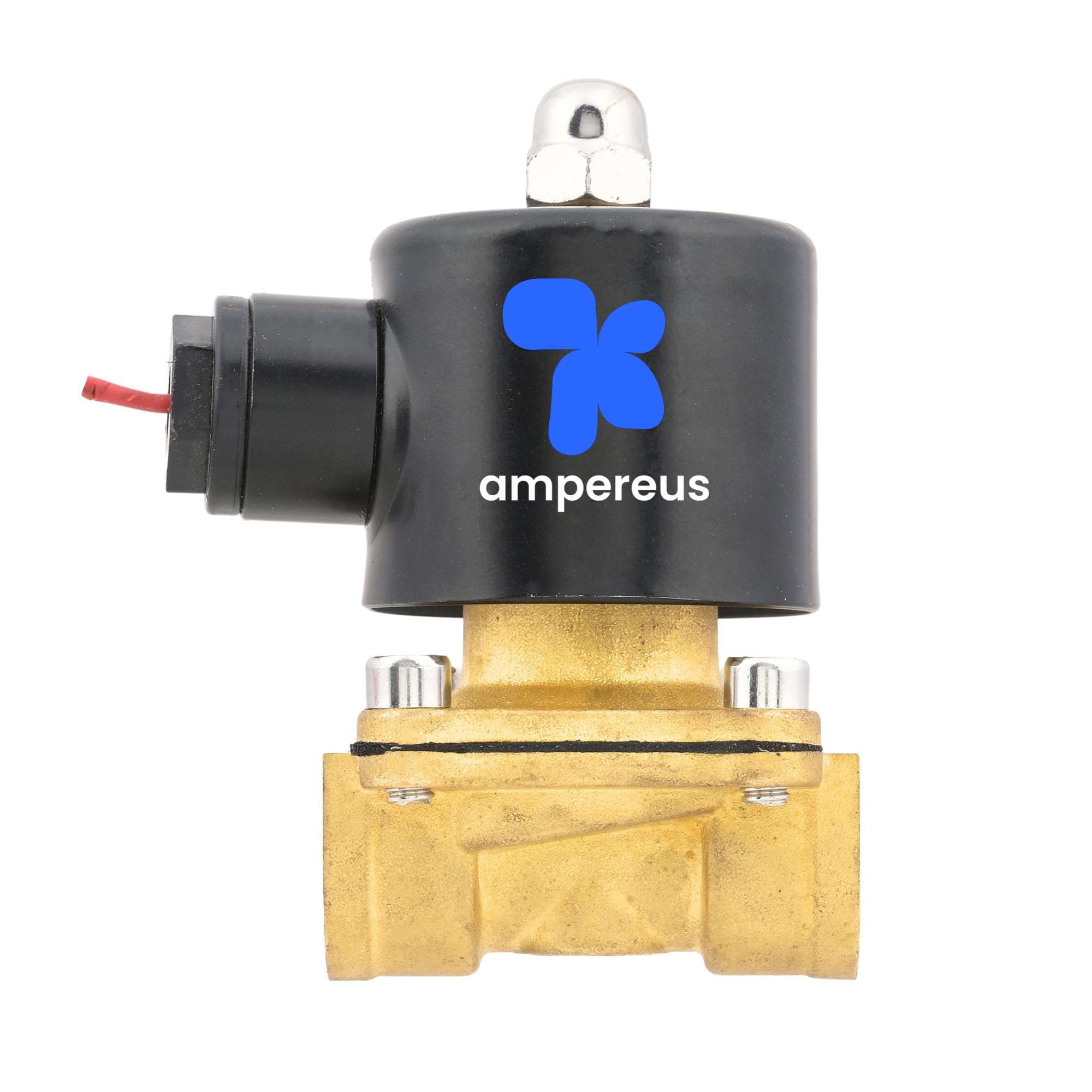 Ampereus AZH-UK-98552-2W-200-20 Ac220V 3/4 Inch Brass Electric Solenoid Valve Water Air Fuels 3
