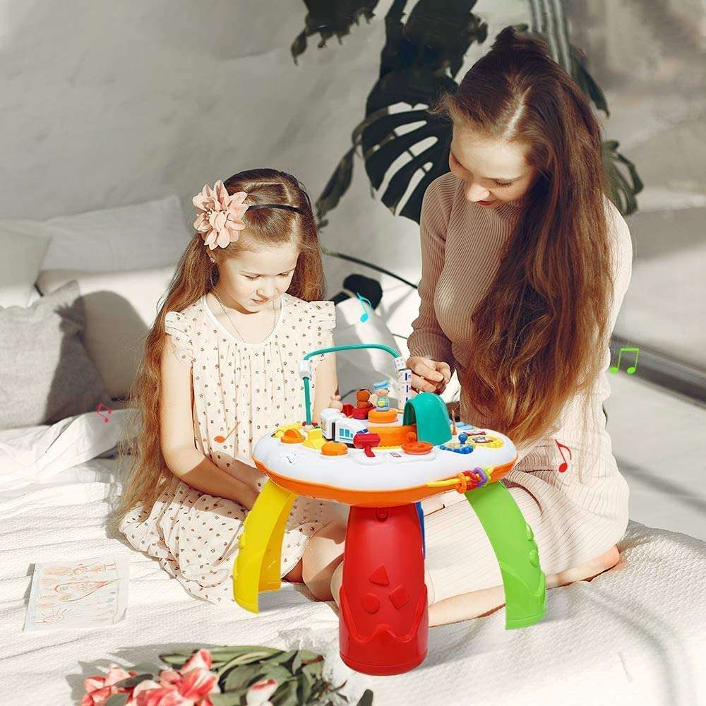NYTRYD Musical Railway Learning Table Toys of Multi-Function Educational Game Activity Table, Discover & Play Piano Keyboard Learning Toys for Baby Infant Toddlers Kids 10 Month Years Old and Up 5