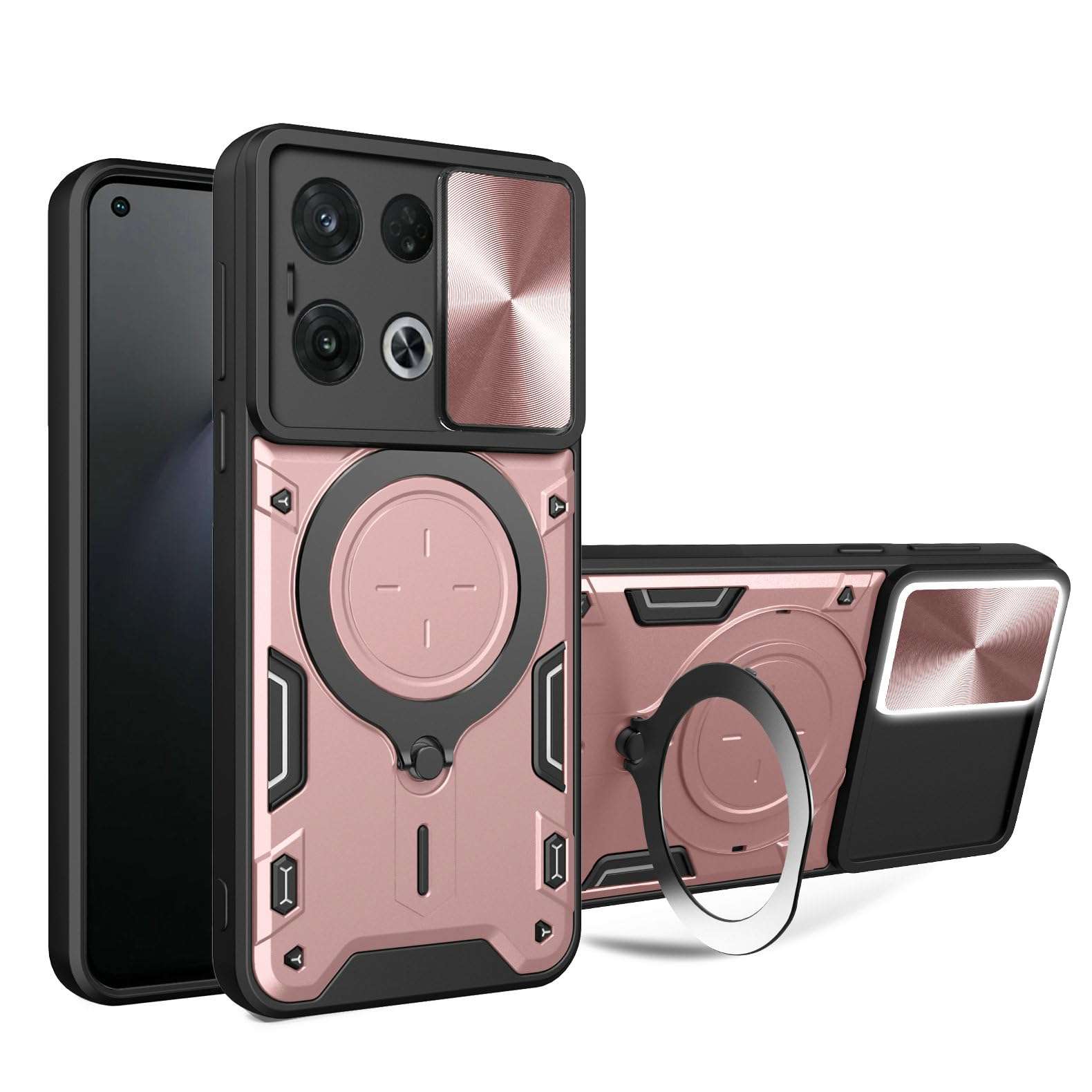 Kukoufey Compatible with Honor X8a 5G Case,Compatible with Honor 70 Lite RBN-NX1 Case,with Slide Camera Lens Cover Compatible with Honor X8 5G VNE-N41 / X6 4G VNE-LX1 VNE-LX2 VNE-LX3 Case Pink 1