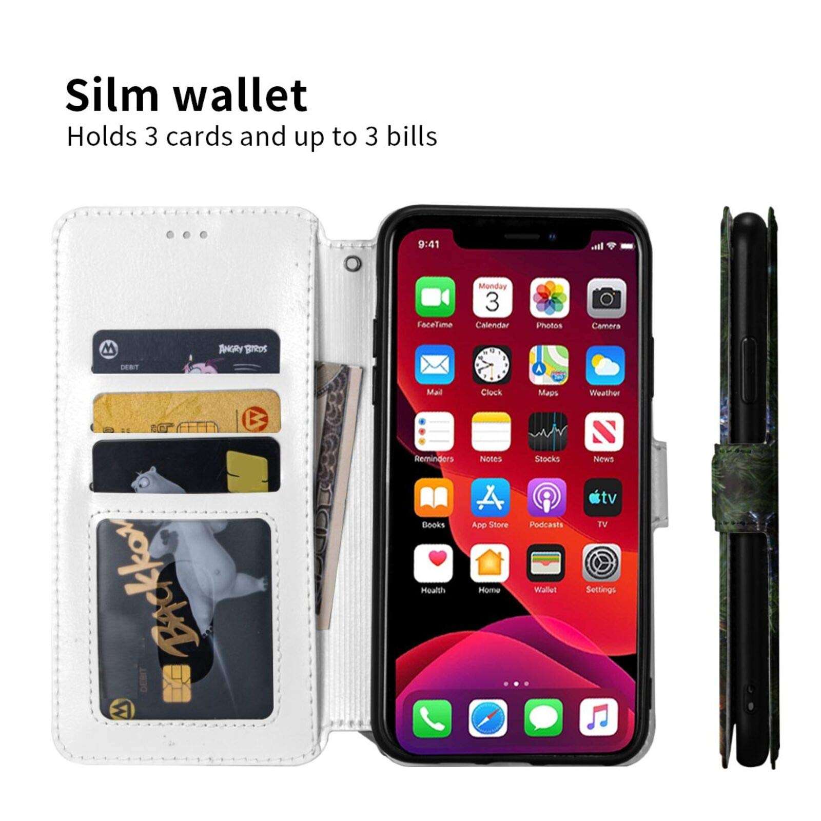 Merry Christmas German Shepherd iPhone 11 Mobile Phone Leather Case Luxury Pu Leather Wallet Protective Cover Flip Cover 3