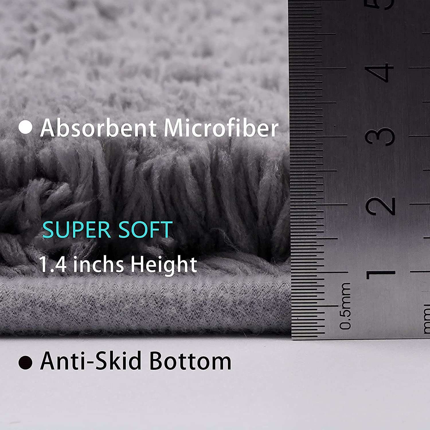 BSPS |Microfiber Soft Door Mat for Bathroom Entrance/Home Hotel Balcony Floor Carpet (Grey, 60 x 40 cm) Pack of 1 4