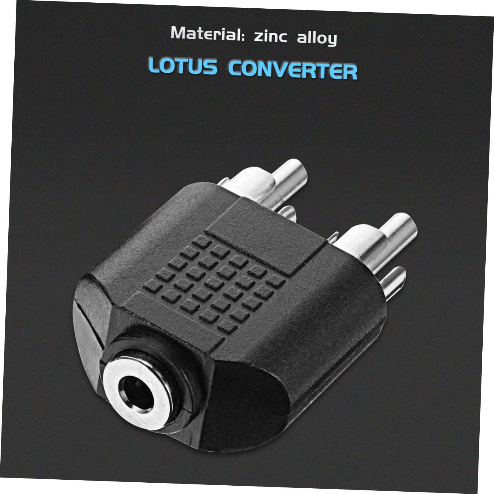 Hoement 8pcs 2 Audio Converter Headphone Charger Cord Wired to USB Mic Power Guitar Cable Antenna Stereo USB c to Adapter to Audio Jack Dual to Dual Cable Adapters Amp Aux Zinc Alloy Black 5