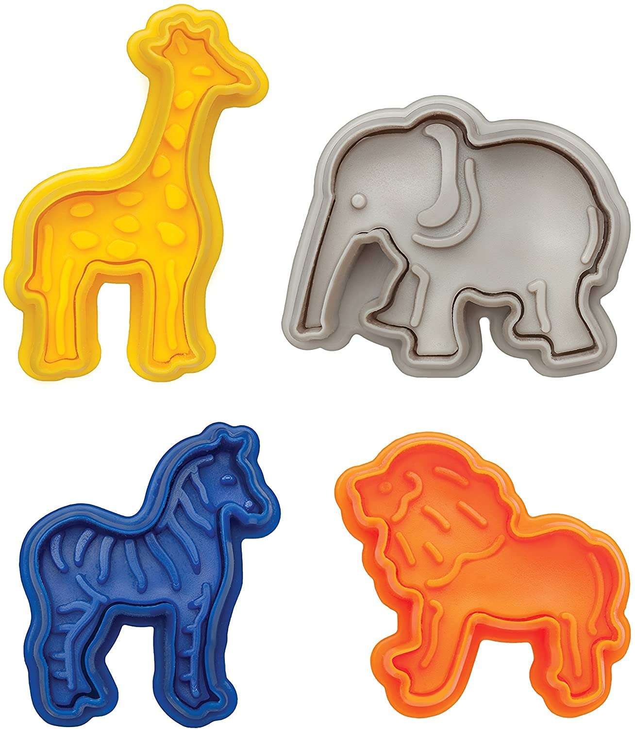 4Pcs/Set Plunger Cutters Fondant Cake Mould Biscuit Cookie Wild Animal Elephant Sugarcraft Decor Craft by Xiaolanwelc… (Cake Mould) 1